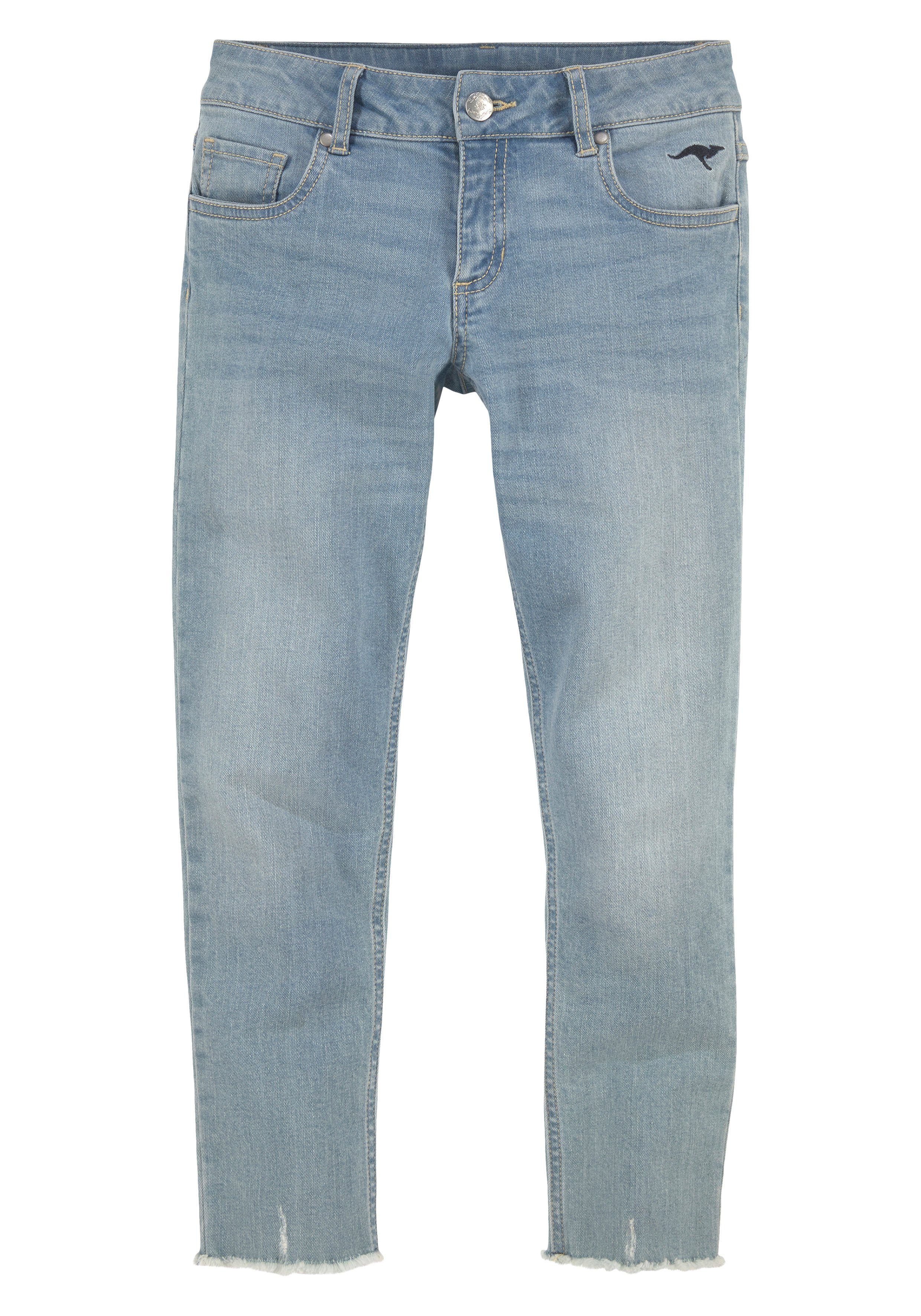 KangaROOS 7/8 jeans Stretch jeans with logo embroidery smalle pasvorm, gesneden rand, lage taille