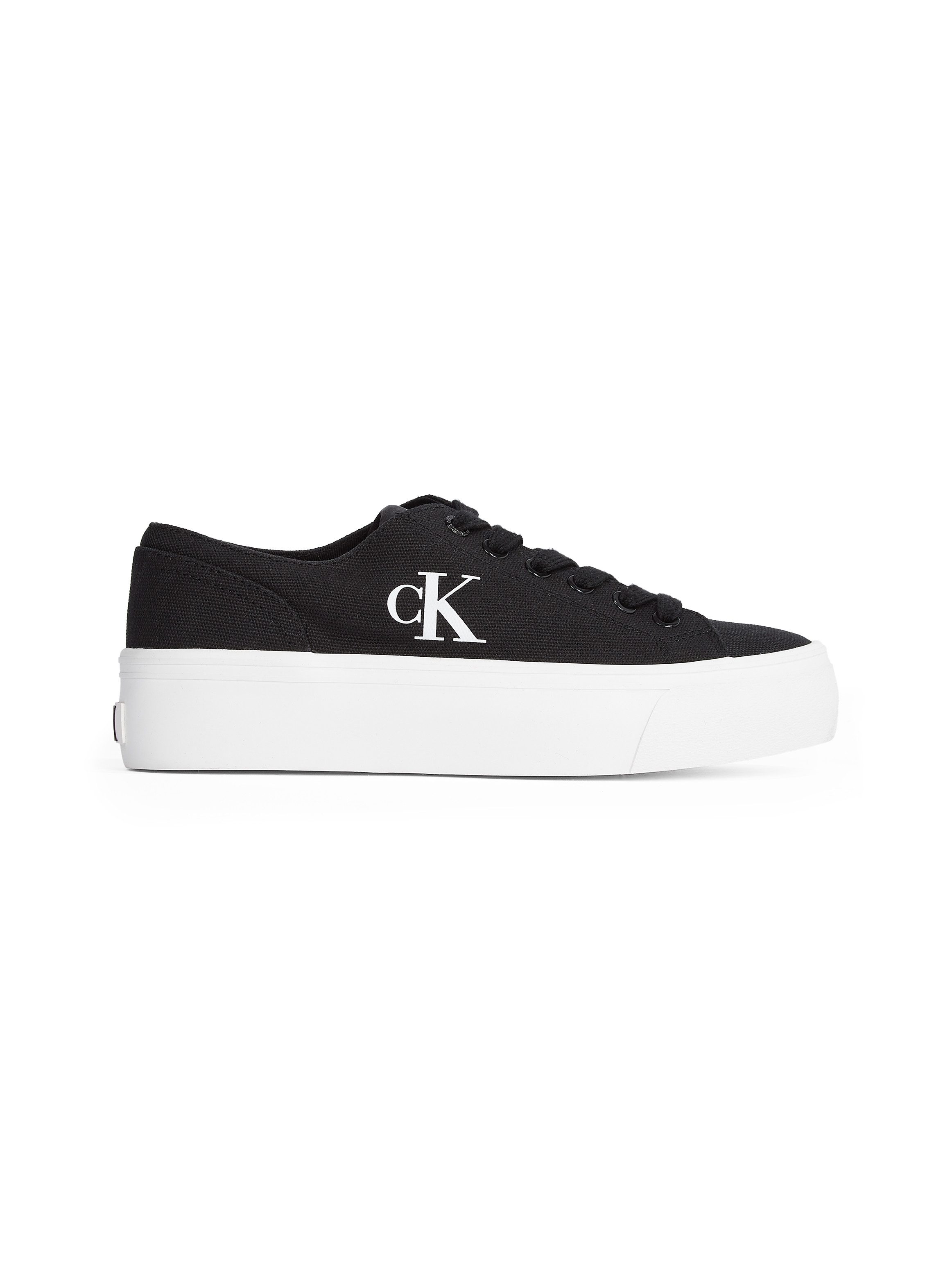 Calvin Klein Plateausneakers VULC FLATFORM LOW CV MG veterschoenen, vrijetijdsschoen, lage schoen met zijlogo