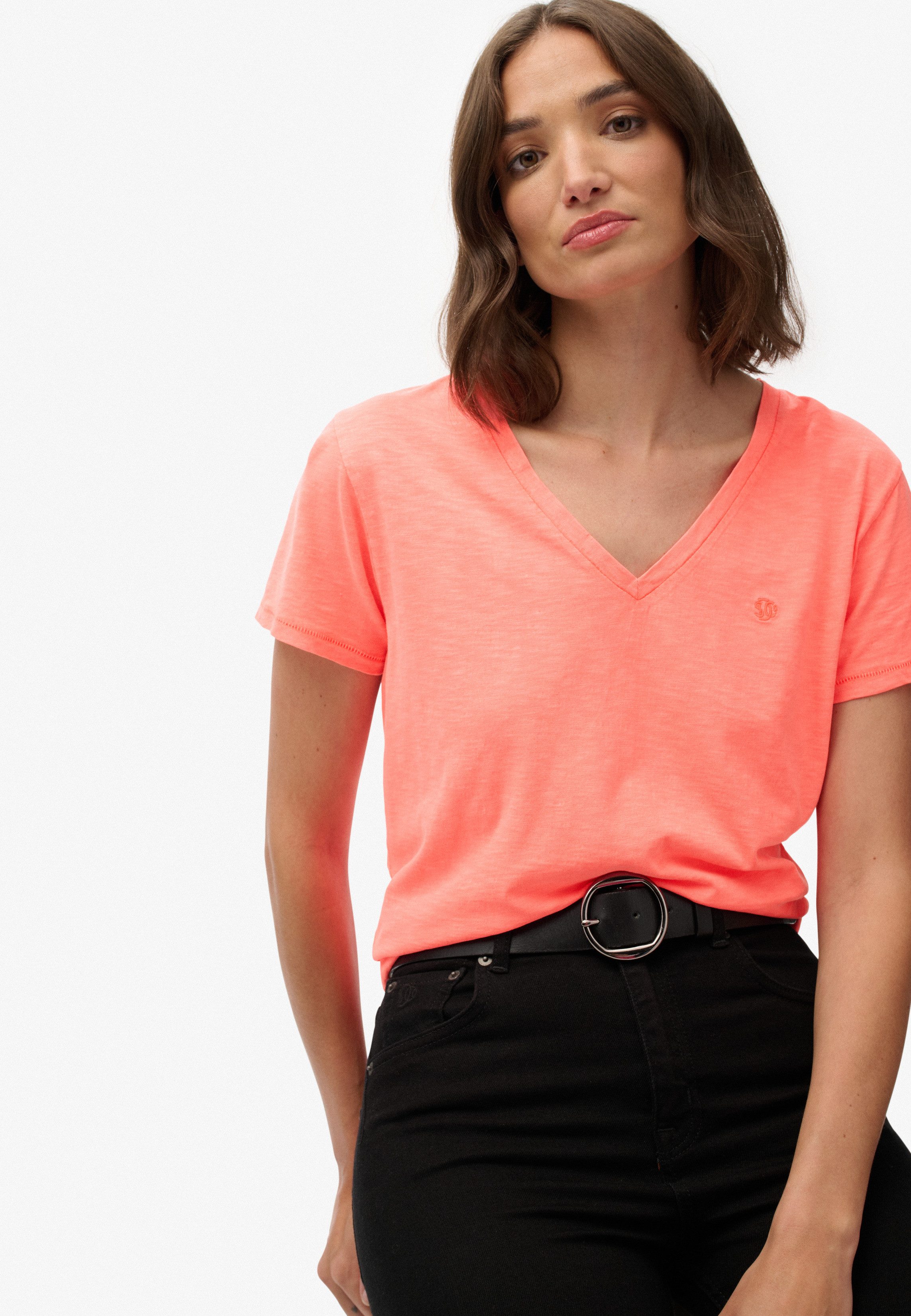 Superdry T-shirt STUDIOS SLUB EMB VEE TEE