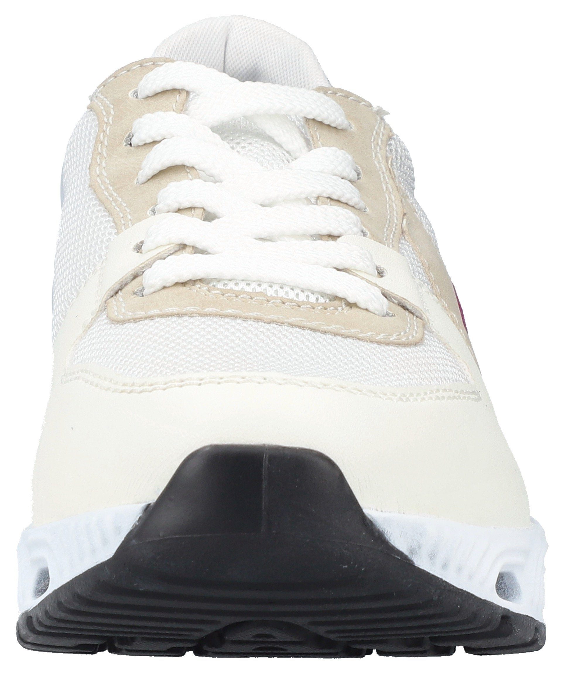 Rieker Sneakers met sleehak met contrasterende decoratieve naad, vrijetijdsschoen, lage schoen, veterschoen