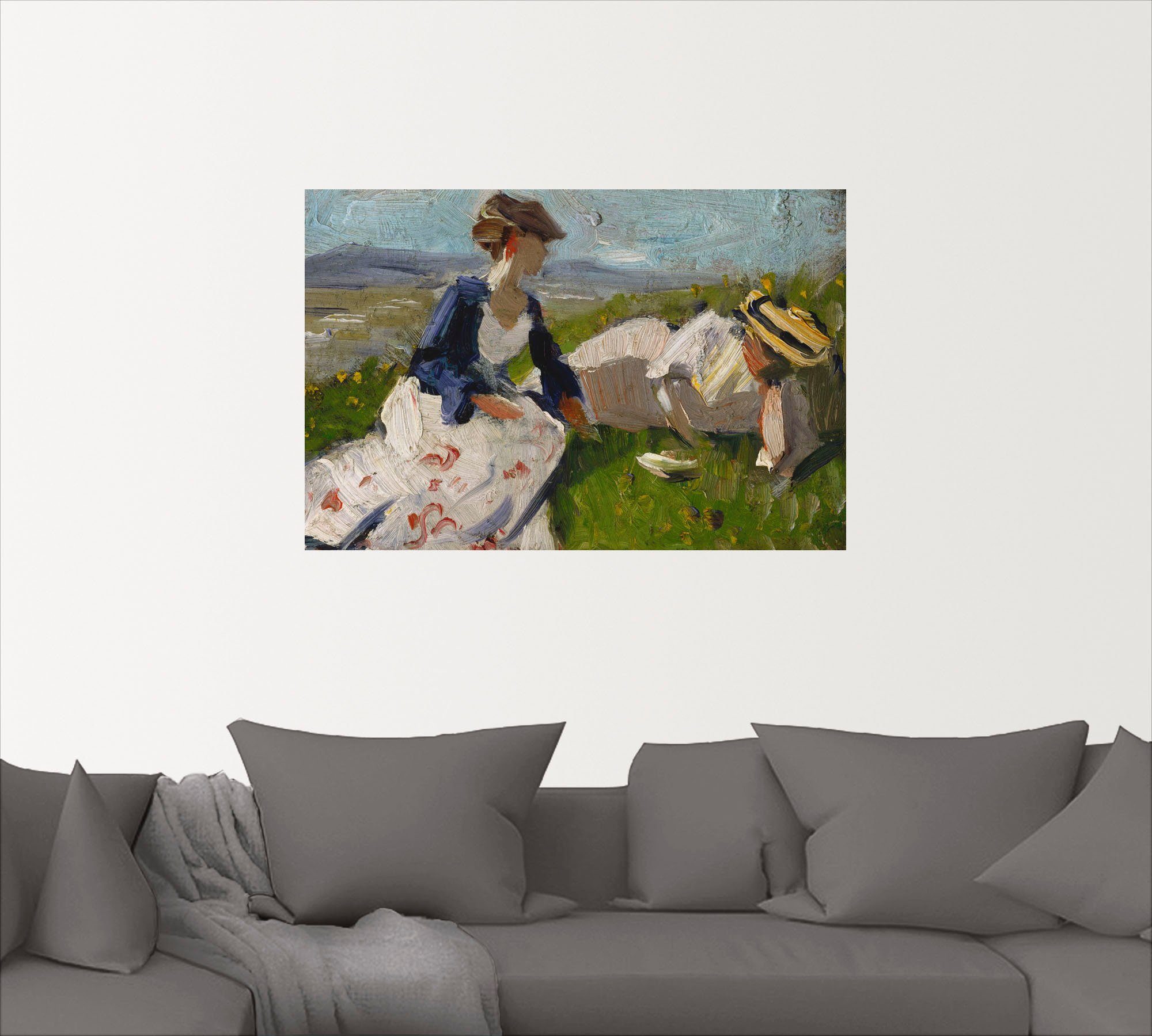 Artland Artprint Twee vrouwen bij de berg als artprint van aluminium, artprint op linnen, muursticker of poster in verschillende maten