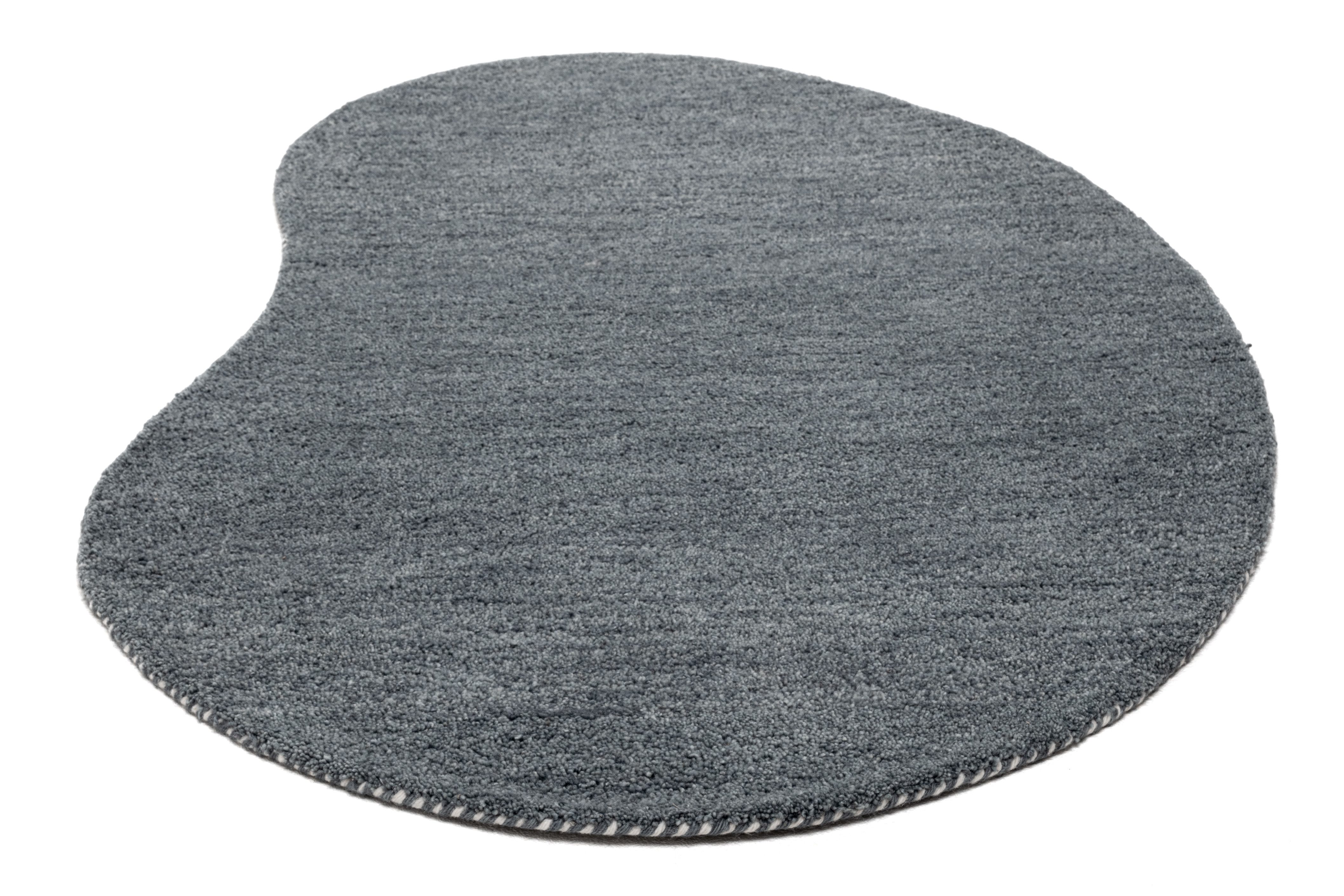 THEKO Wollen kleed Gabbeh uni, Handgeweven vloerkleed, mêlee, zuivere wol, met de hand geweven