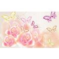 consalnet fotobehang vlinders bloemen roze
