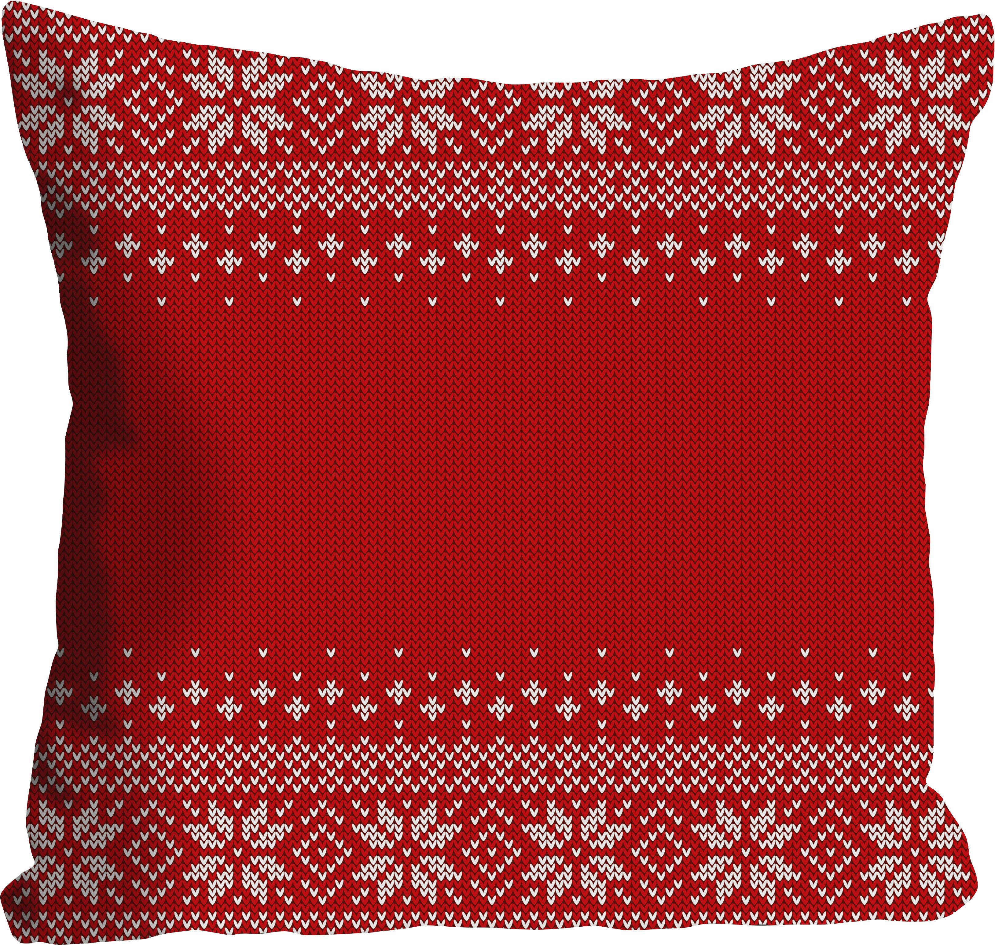 queence Sierkussen Tabea Kussenhoes, kerst, rood, feestelijk, kerstmotief, winterachtig (1 stuk)