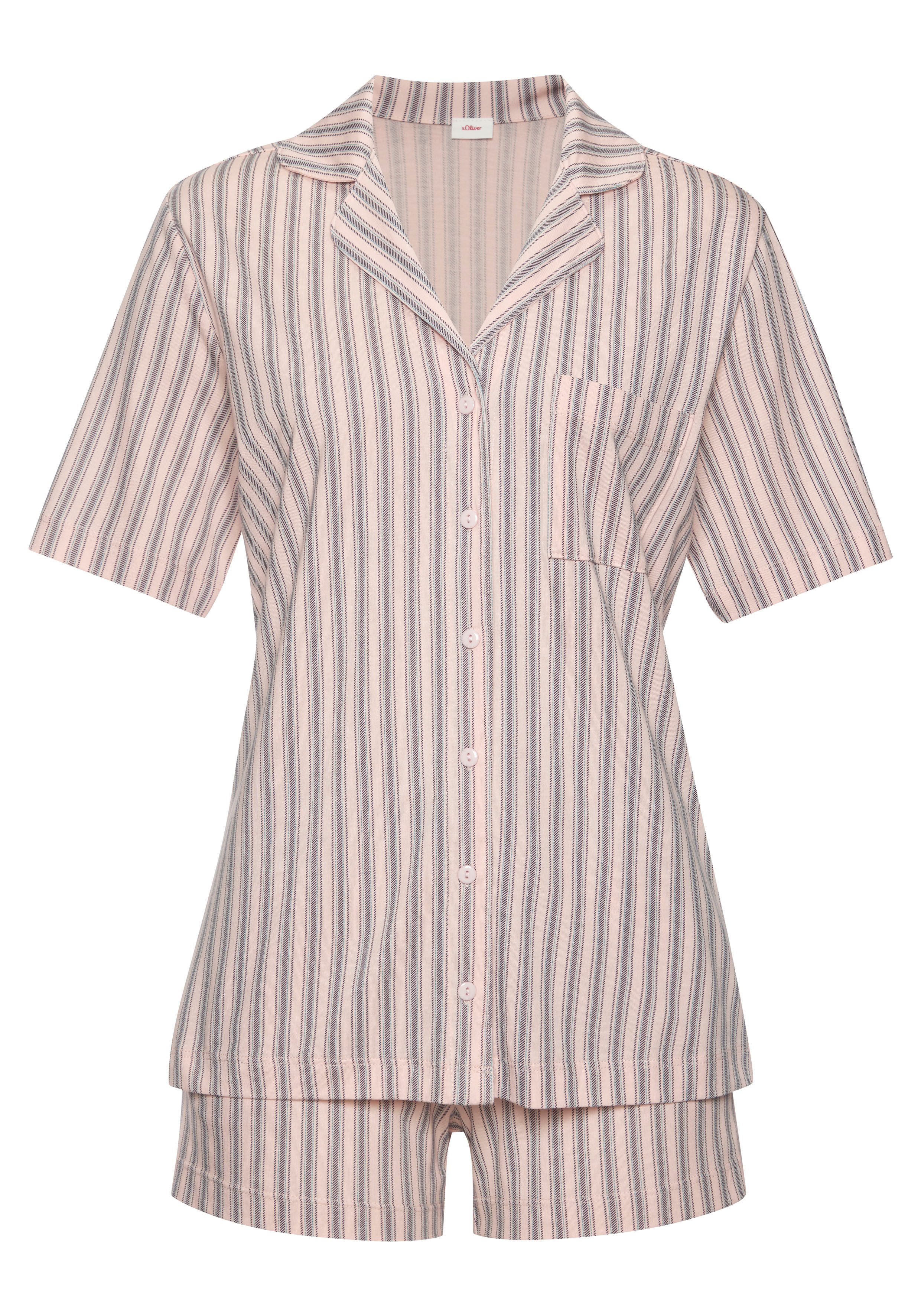 s.Oliver RED LABEL Beachwear Shortama in klassieke vorm (set 2-delig)