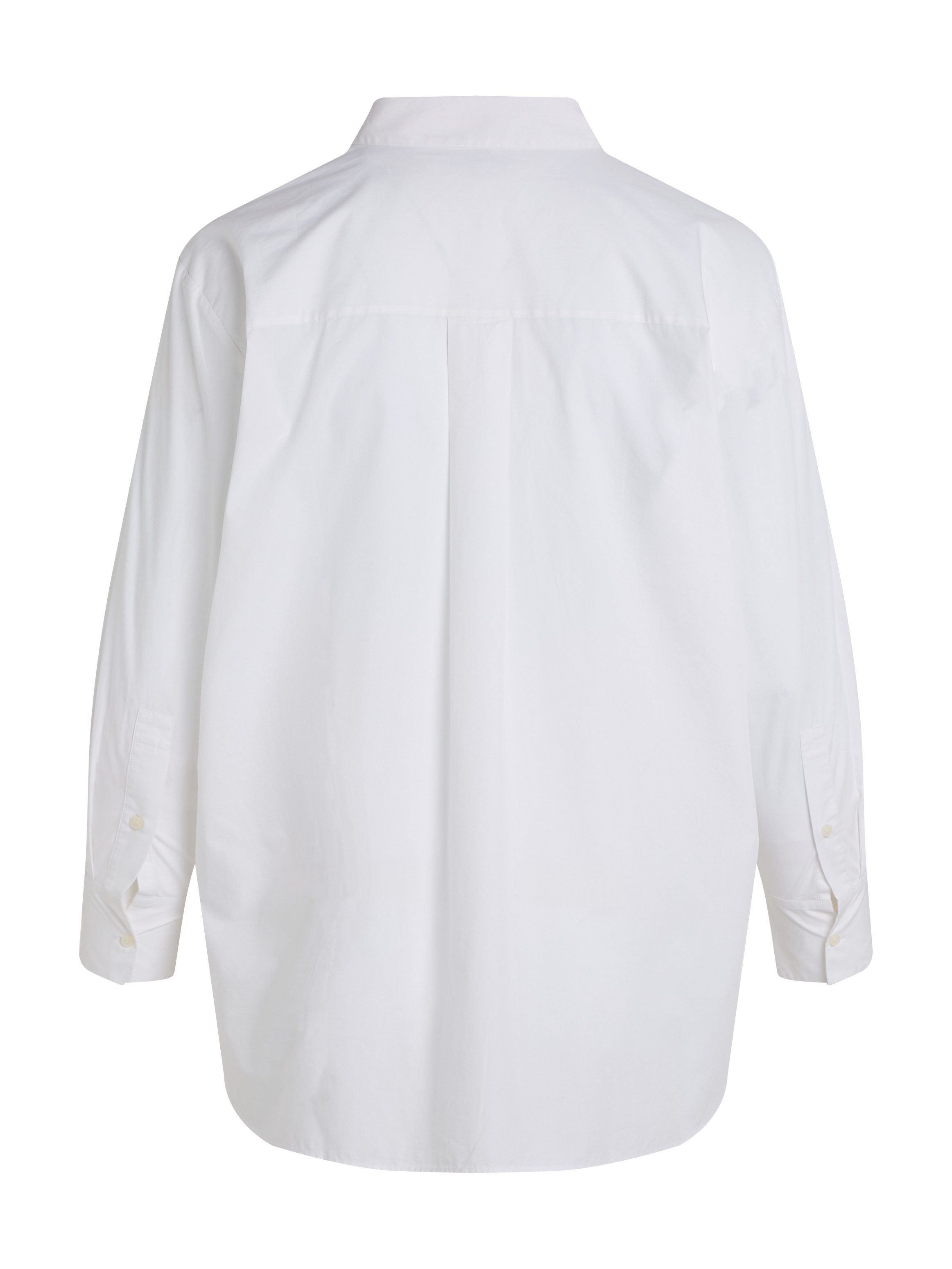 Tommy Hilfiger Curve Overhemdblouse CRV ESS COTTON EASY FIT SHIRT in grote maten borstzak kellerplooi achter afgeronde zoom