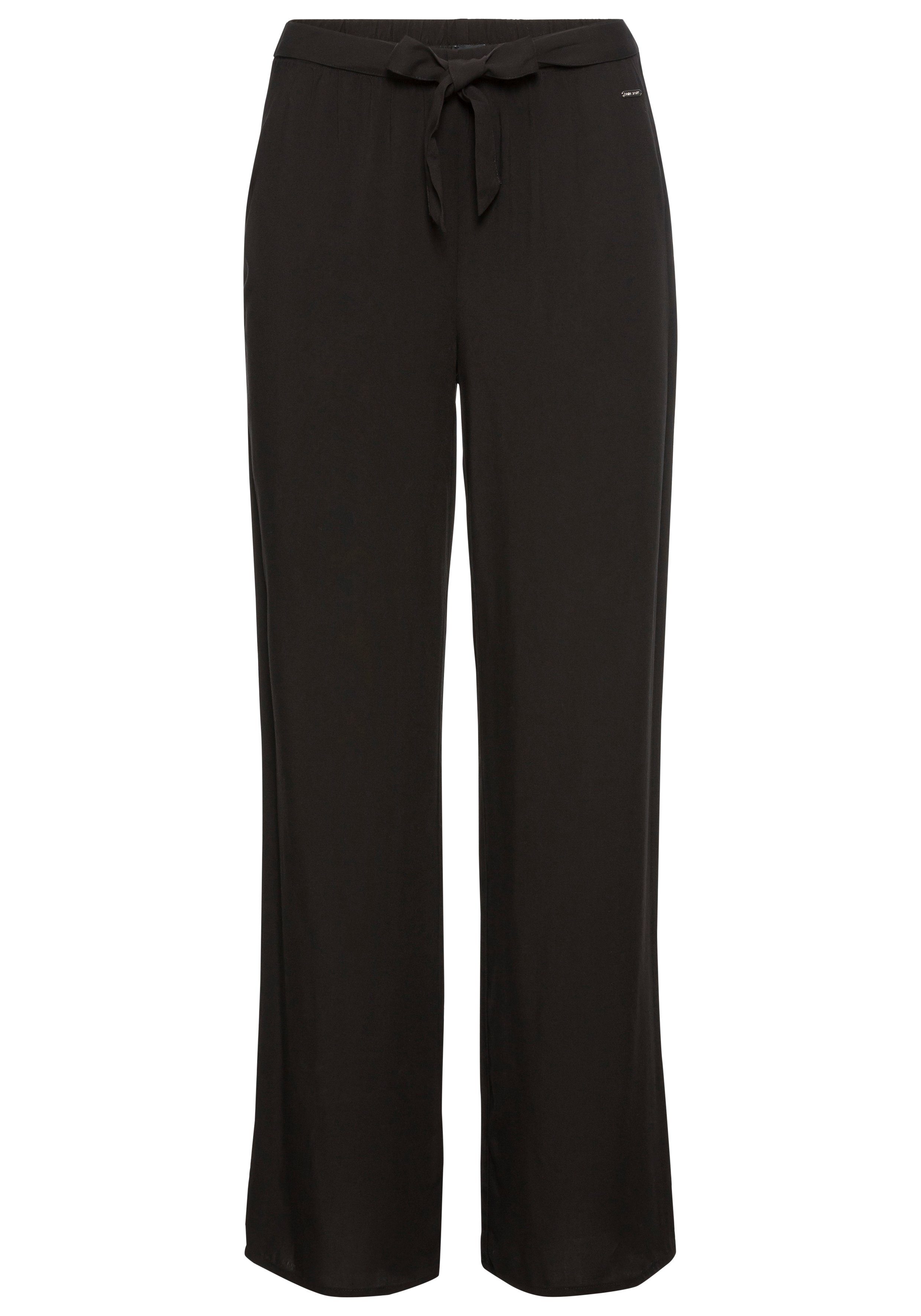 Laura Scott Geweven broek met elastiek in de taille