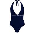 tommy hilfiger swimwear badpak clara met een diepe v-hals blauw