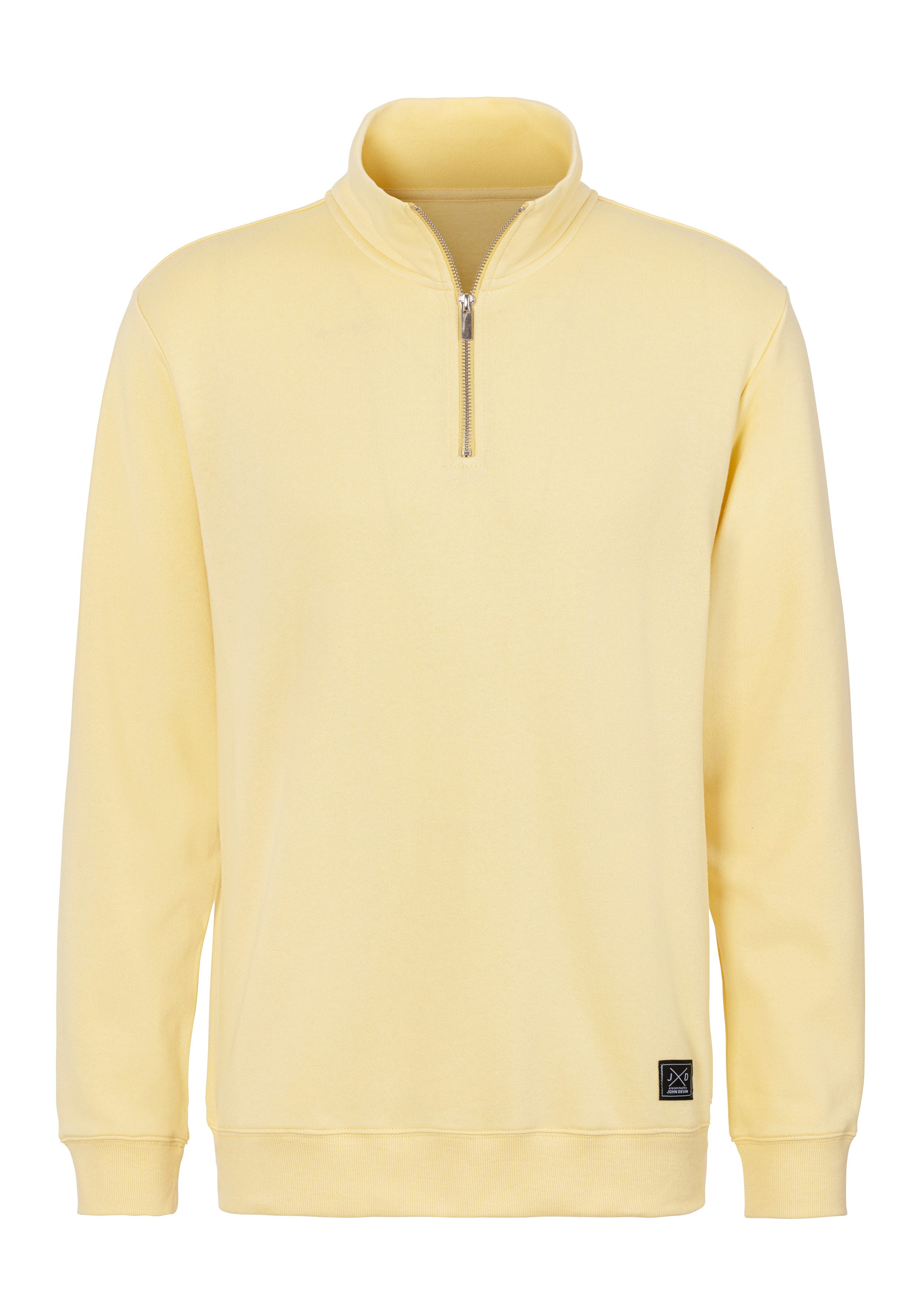 John Devin Sweatshirt Lange mouwen, sweatshirt met rits aan de staande kraag