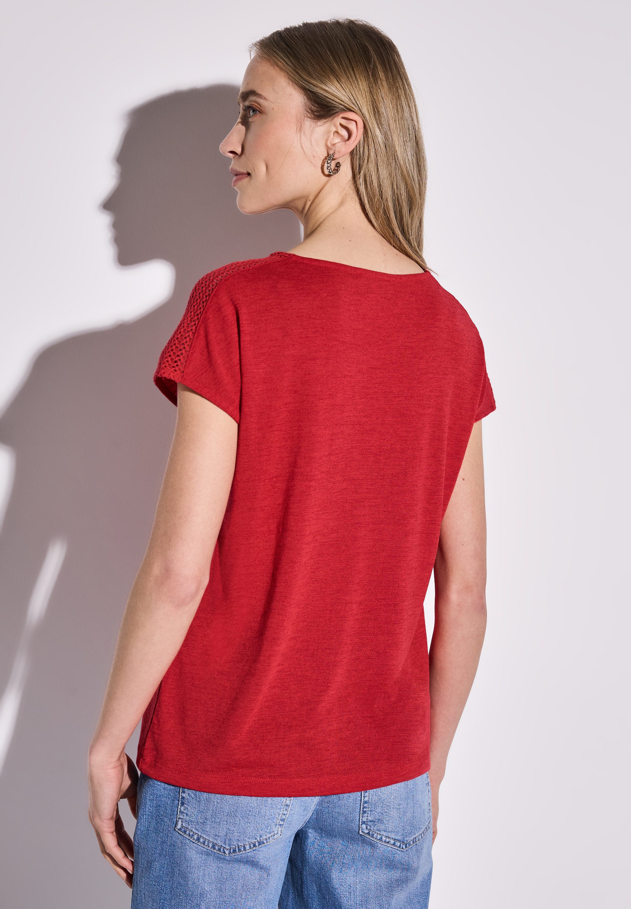 STREET ONE T-shirt met kanten detail
