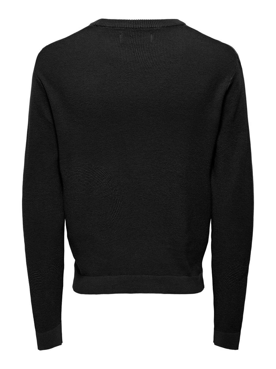 ONLY & SONS Trui met ronde hals ONSTONY DS 12 LS WAFFLE CREW KNIT