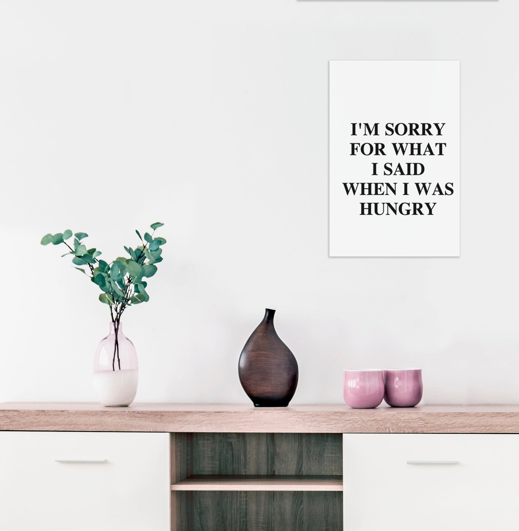 queence Sierobject voor aan de wand I´m sorry for what I said ... Stalen bord, blikken bord, spreuk, grappig, wanddecoratie, retro, 20x30cm
