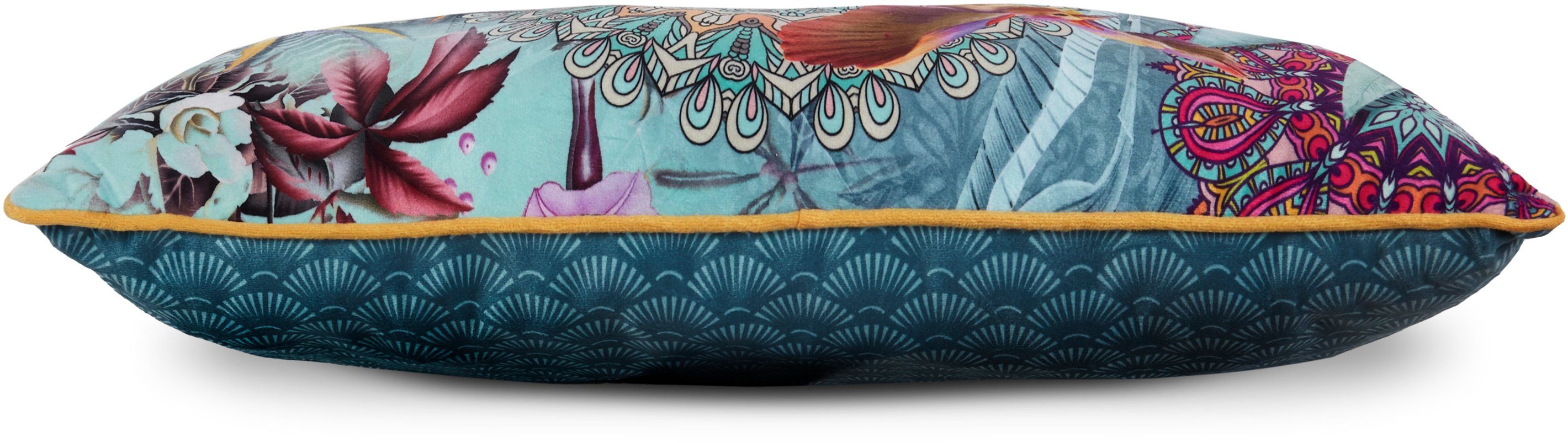 hip Sierkussen Lovise Met vulling, 1 stuk, Bies, 30x60, Omkeerbaar, Zacht, Mandala, Petrol (1 stuk)