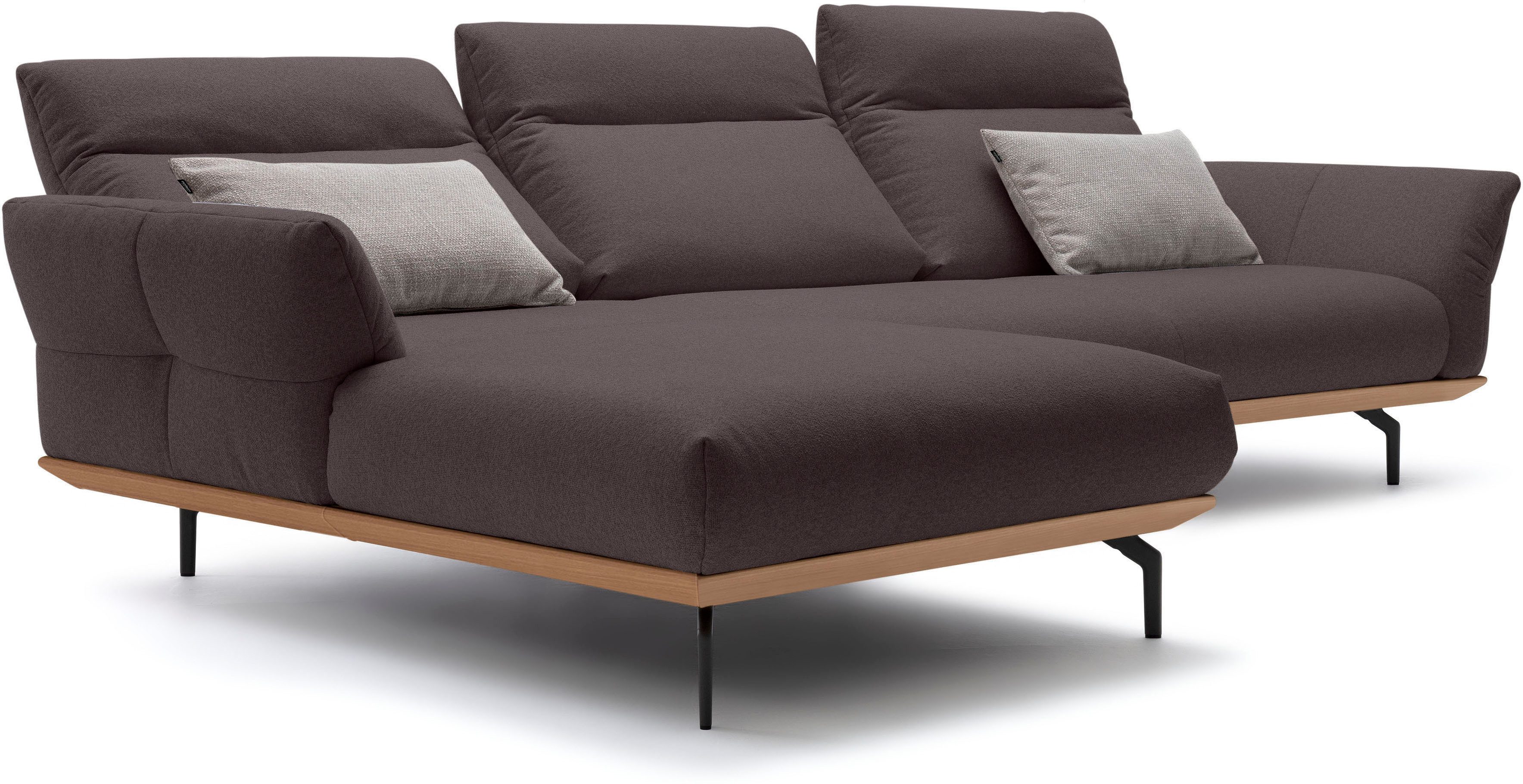 Creation BY ROLF BENZ Hoekbank CR.460 Sokkel in eiken, onderstel in umbra grijs, breedte 318 cm
