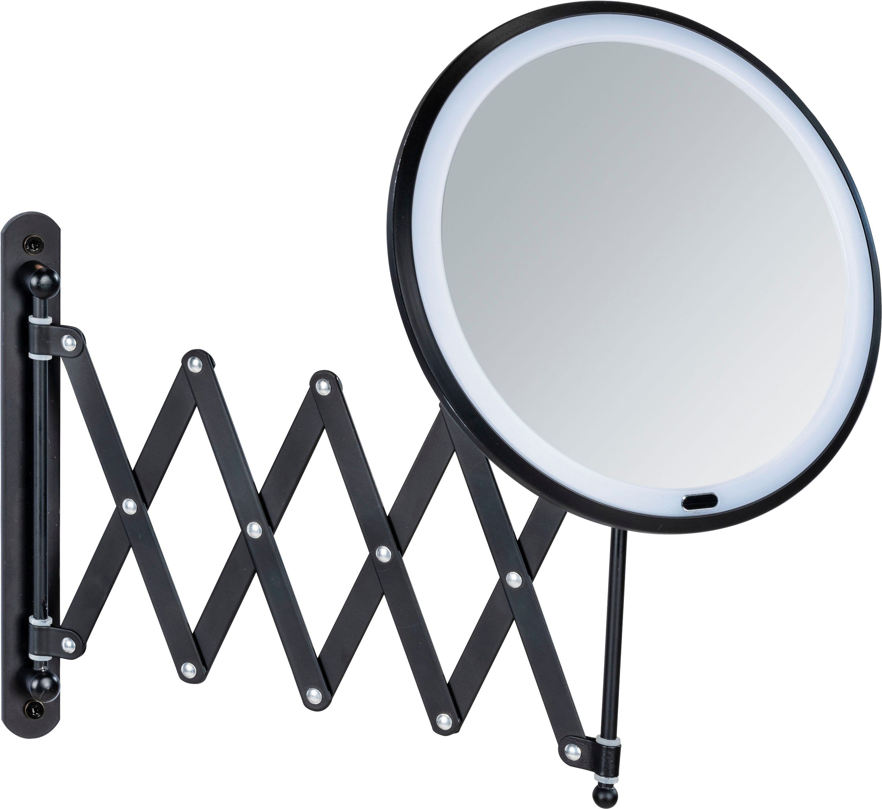 Wenko Barona make-up spiegel met LED-verlichting zwart mat