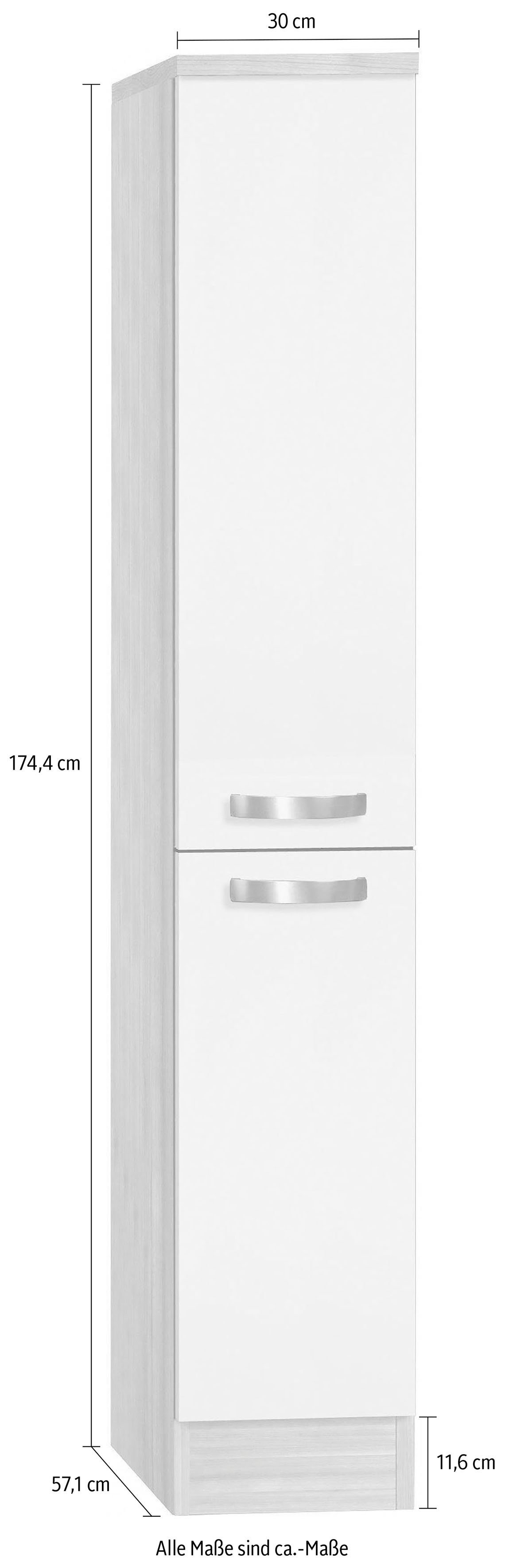 OPTIFIT Apothekerskast Faro , 2 laden, metalen grepen, breedte 30 cm