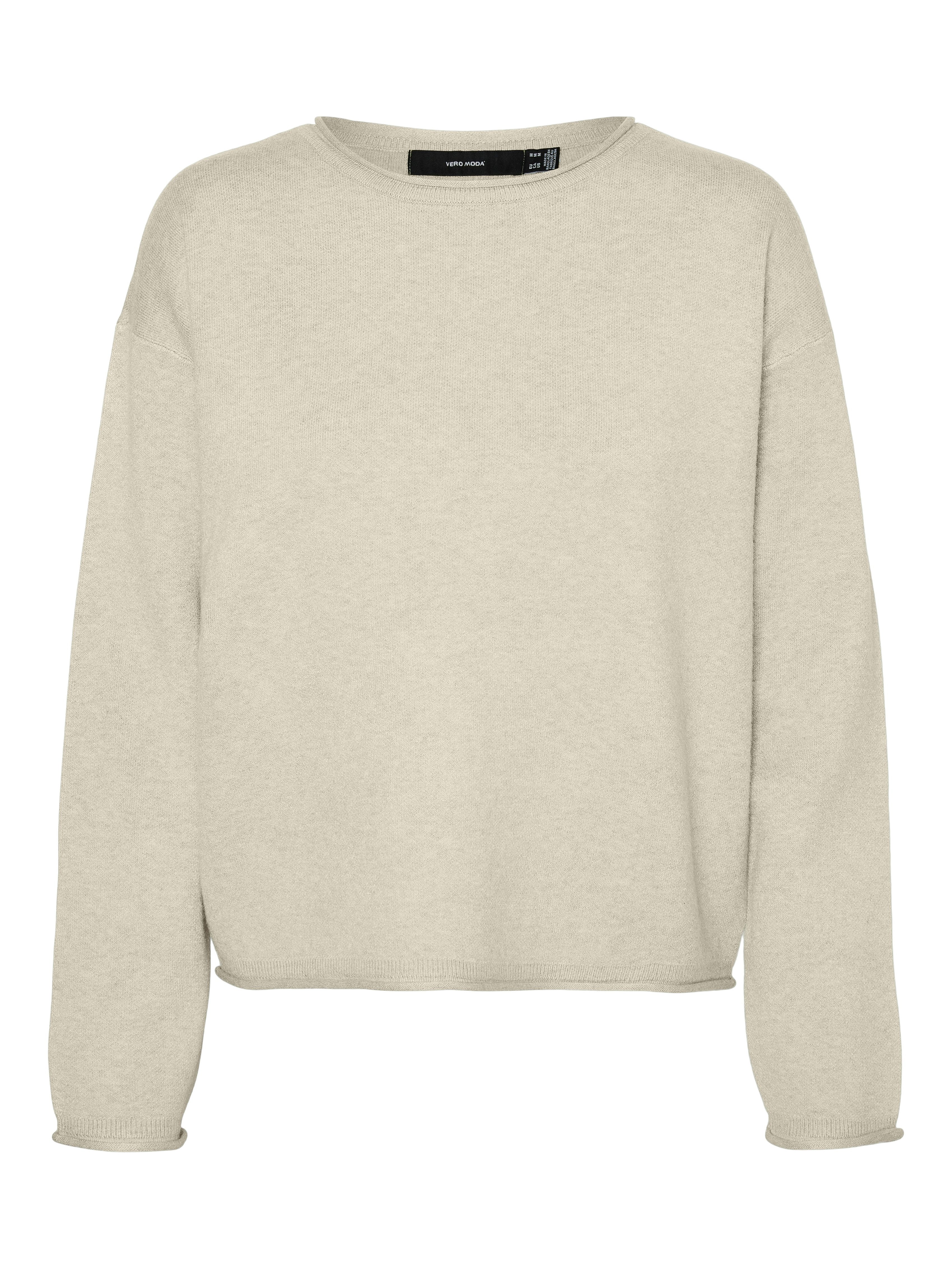 Vero Moda Gebreide trui VMGOLD ROLL LS O-NECK PULLOVER GA