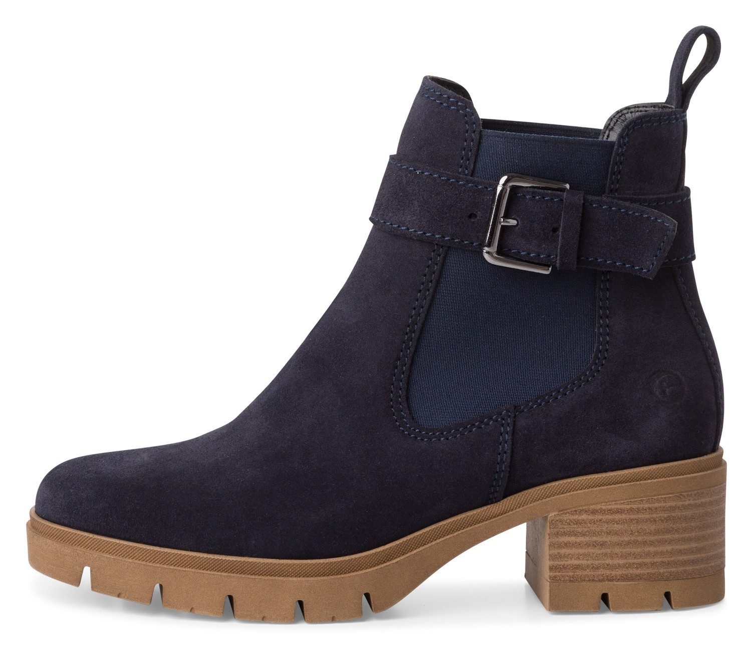 Tamaris Chelsea-boots blokhak, businessmode, enkellaars met decoratieve gesp