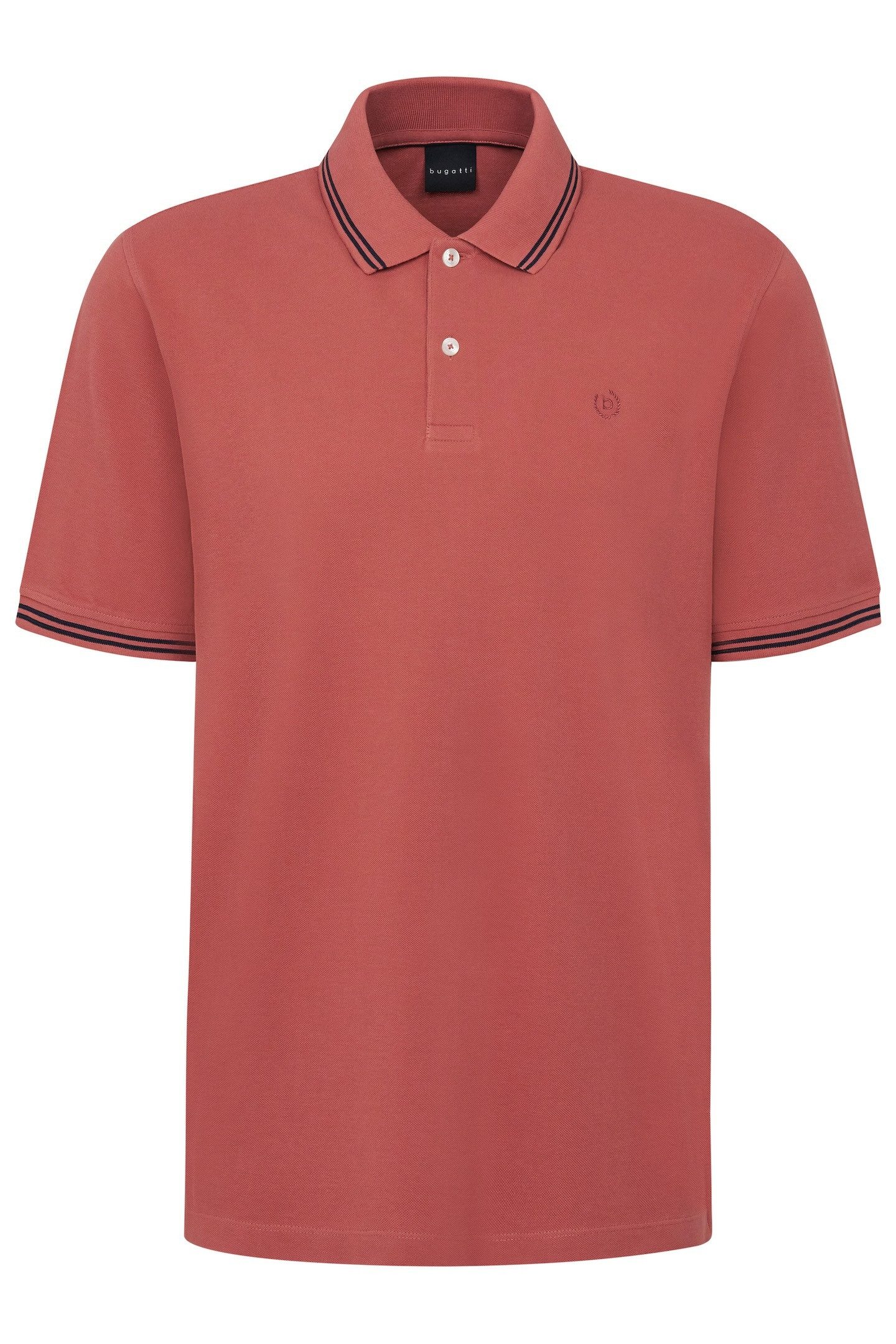 Bugatti Poloshirt met contraststrepen en borstborduursel