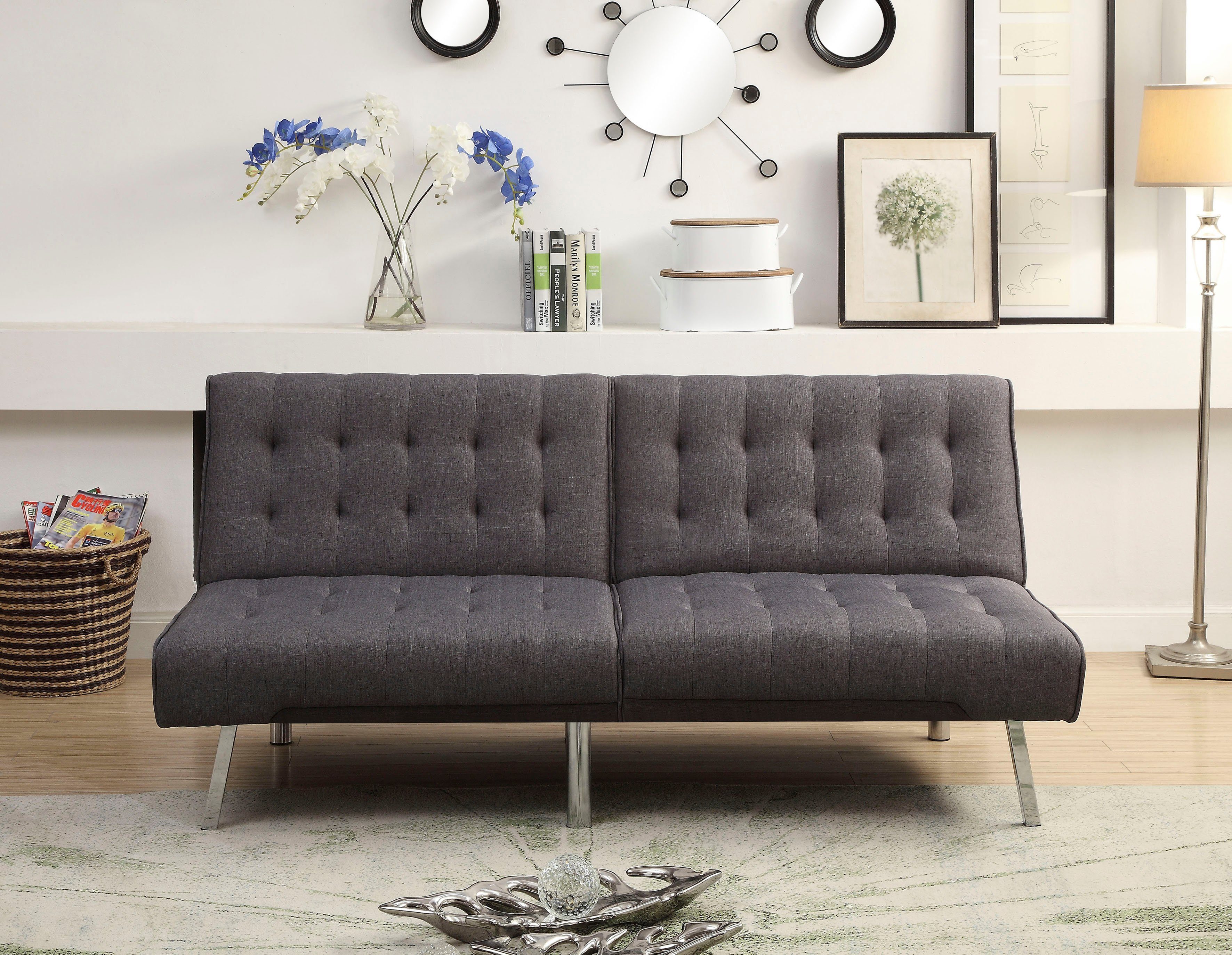 ATLANTIC home collection Bank Pierre met verstelbare rugleuning, met golfvering