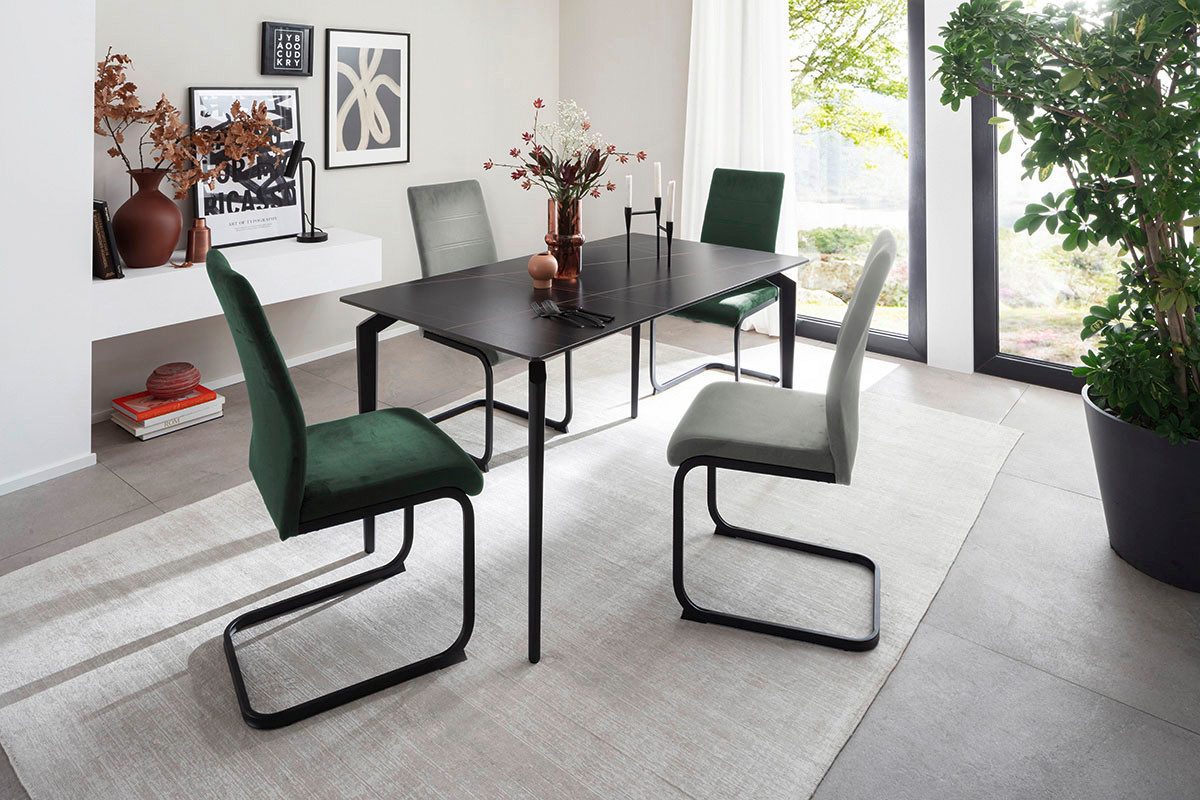 MCA furniture Eettafel FREMONT 4-poot tafel Keramiek, metaal, tafelblad 1,2 cm, 4-6 personen