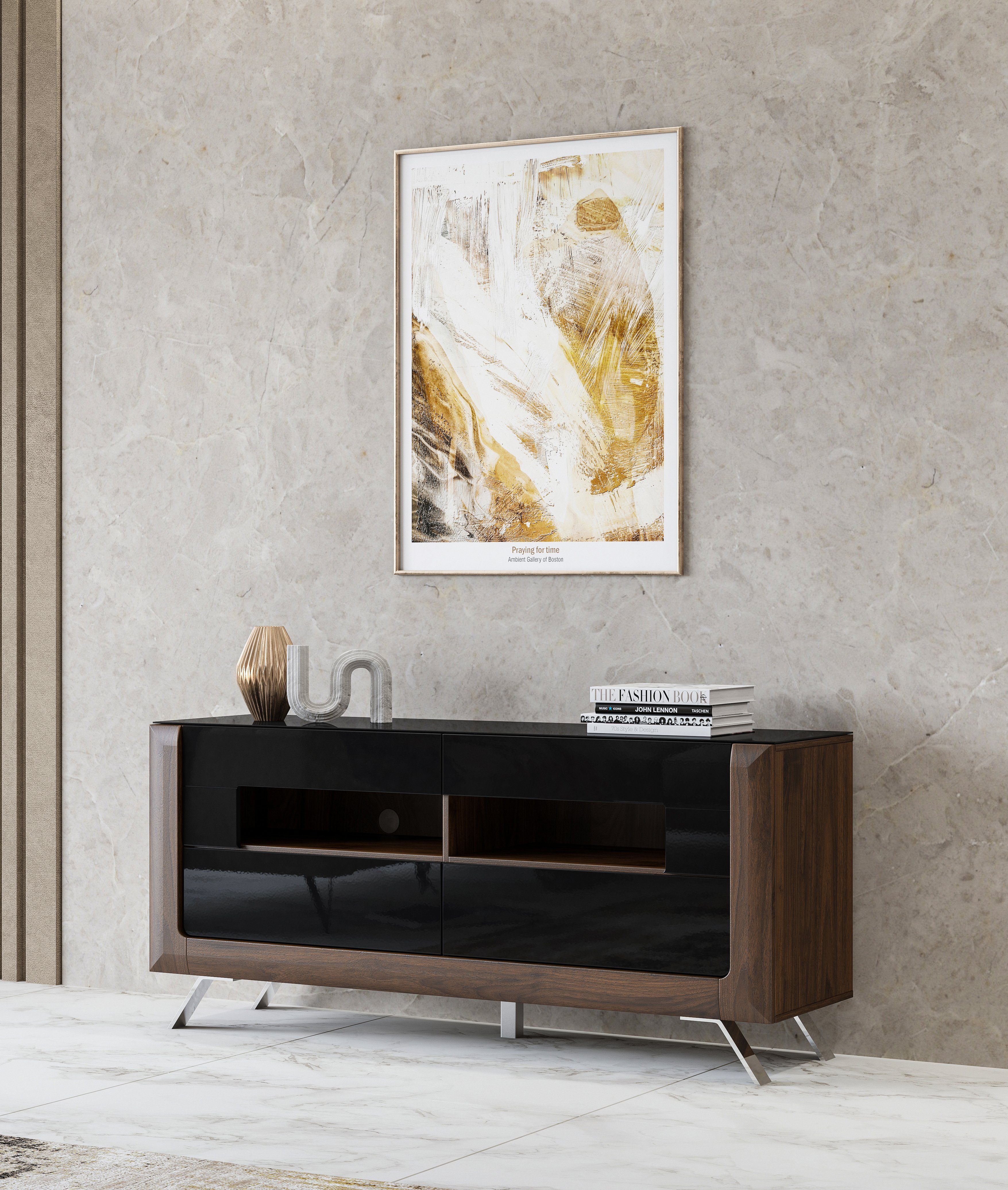 Leonique Tv-meubel Kasai Breedte 160,5 cm, met 2 laden