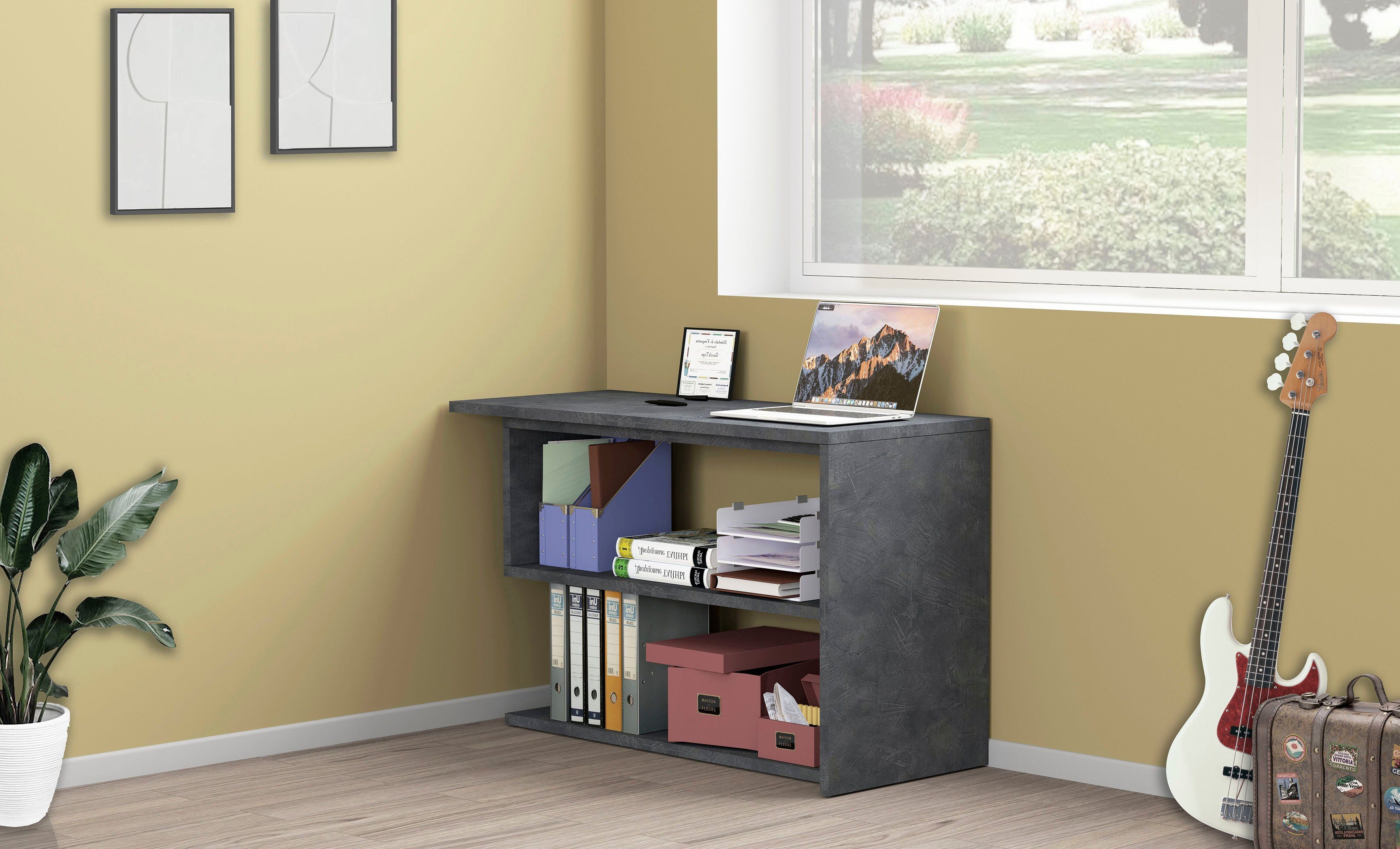 INOSIGN Bureau Volta, Made in Italy multifunctioneel - als computertafel, hoekbureau of sideboard