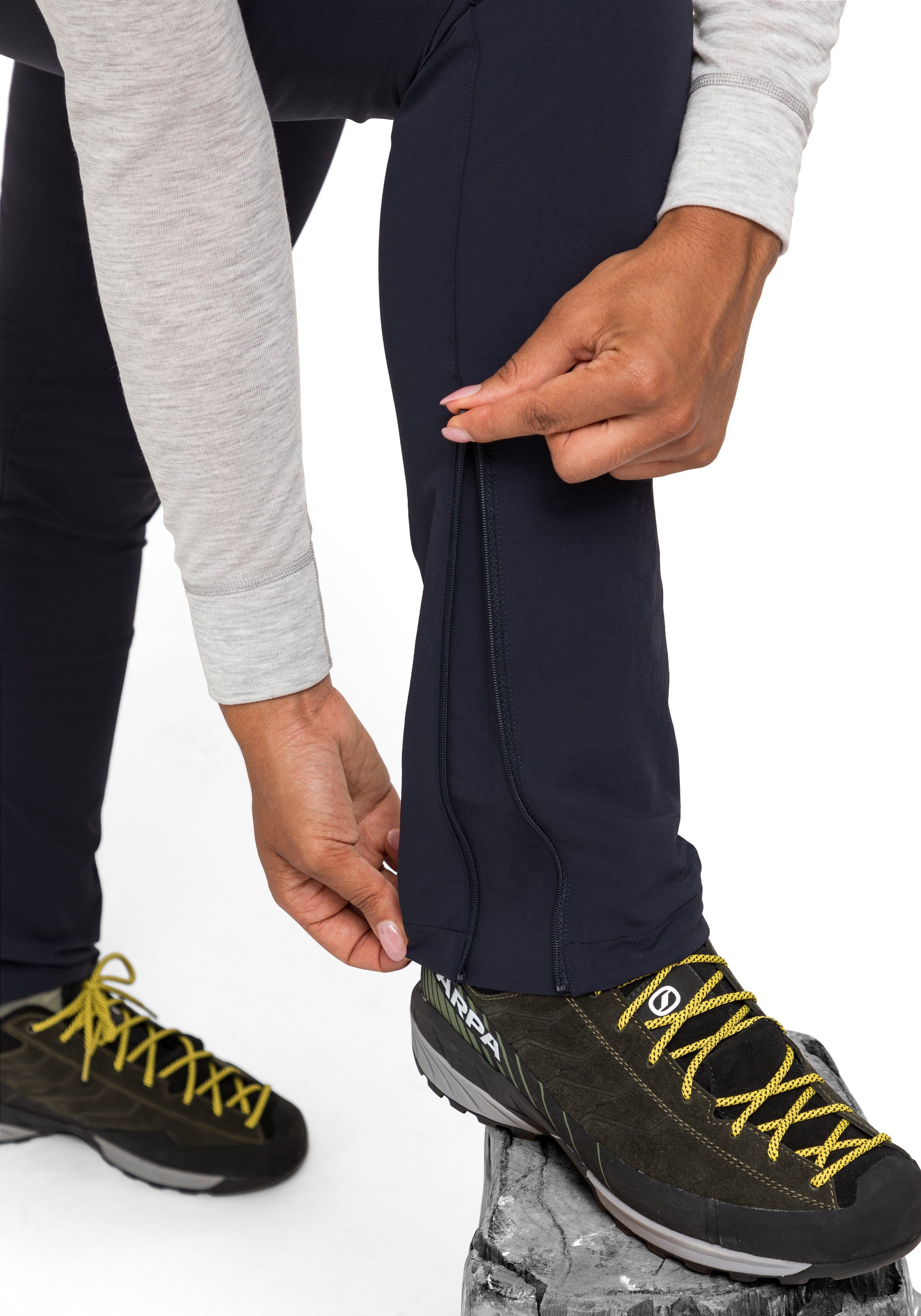 Maier Sports Functionele broek Lana slim Dames wandelbroek, ademende outdoorbroek, 3 zakken, slim fit