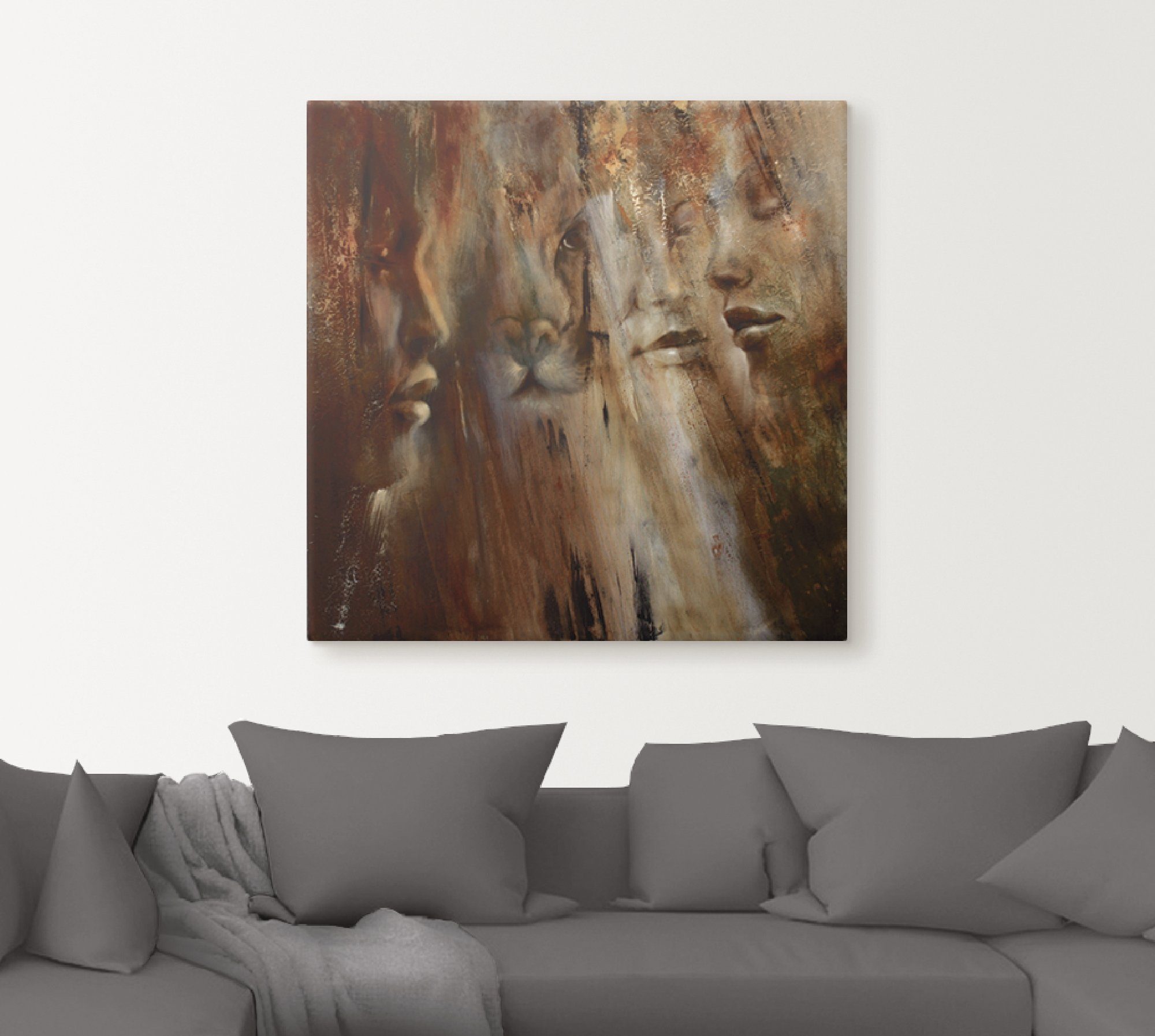 Artland Artprint op linnen Gezichten gespannen op een spieraam