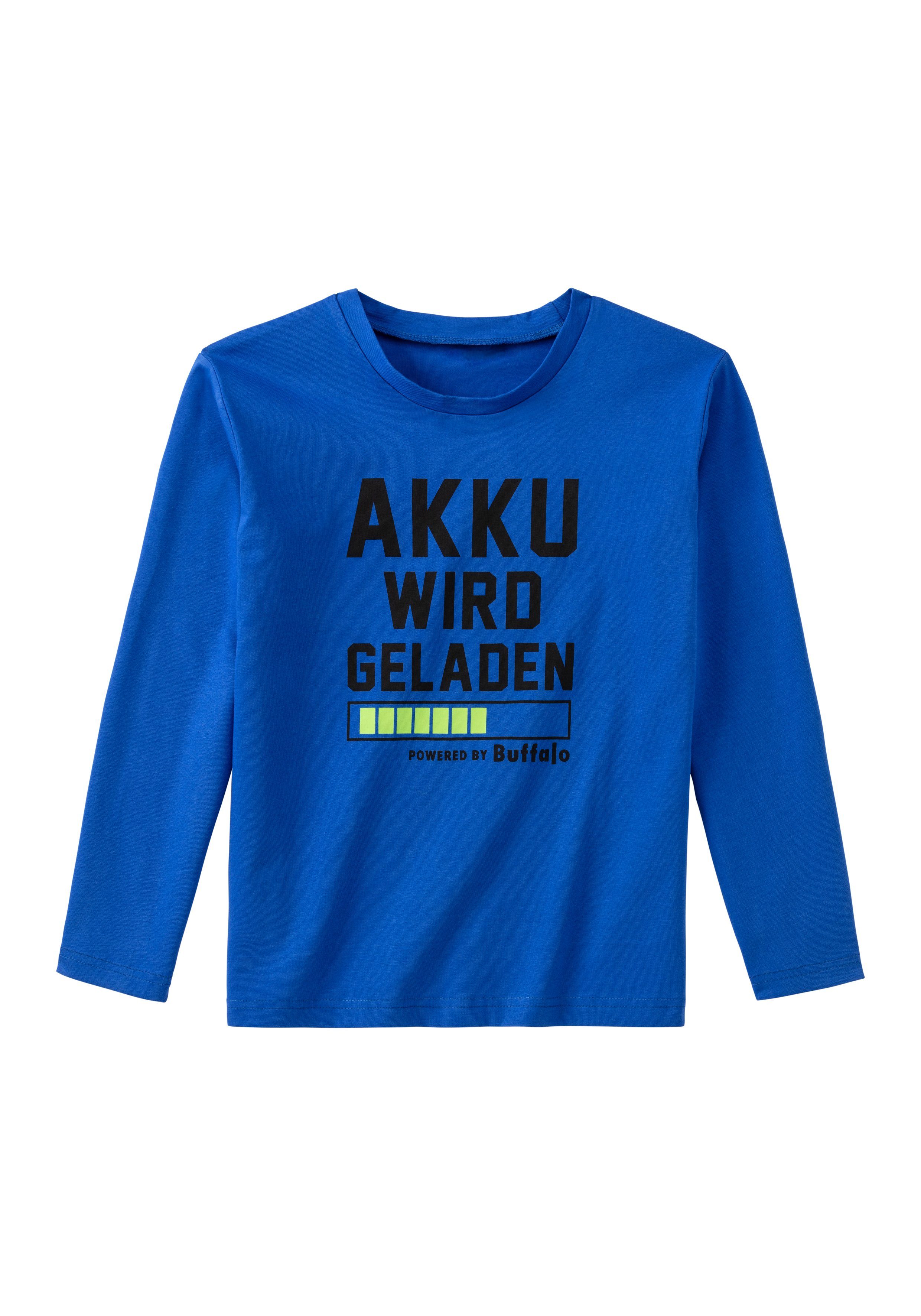 Buffalo Pyjama Accu wordt geladen Pyjama met spreuk "Accu wordt opgeladen" (2-delig, 1 stuk)