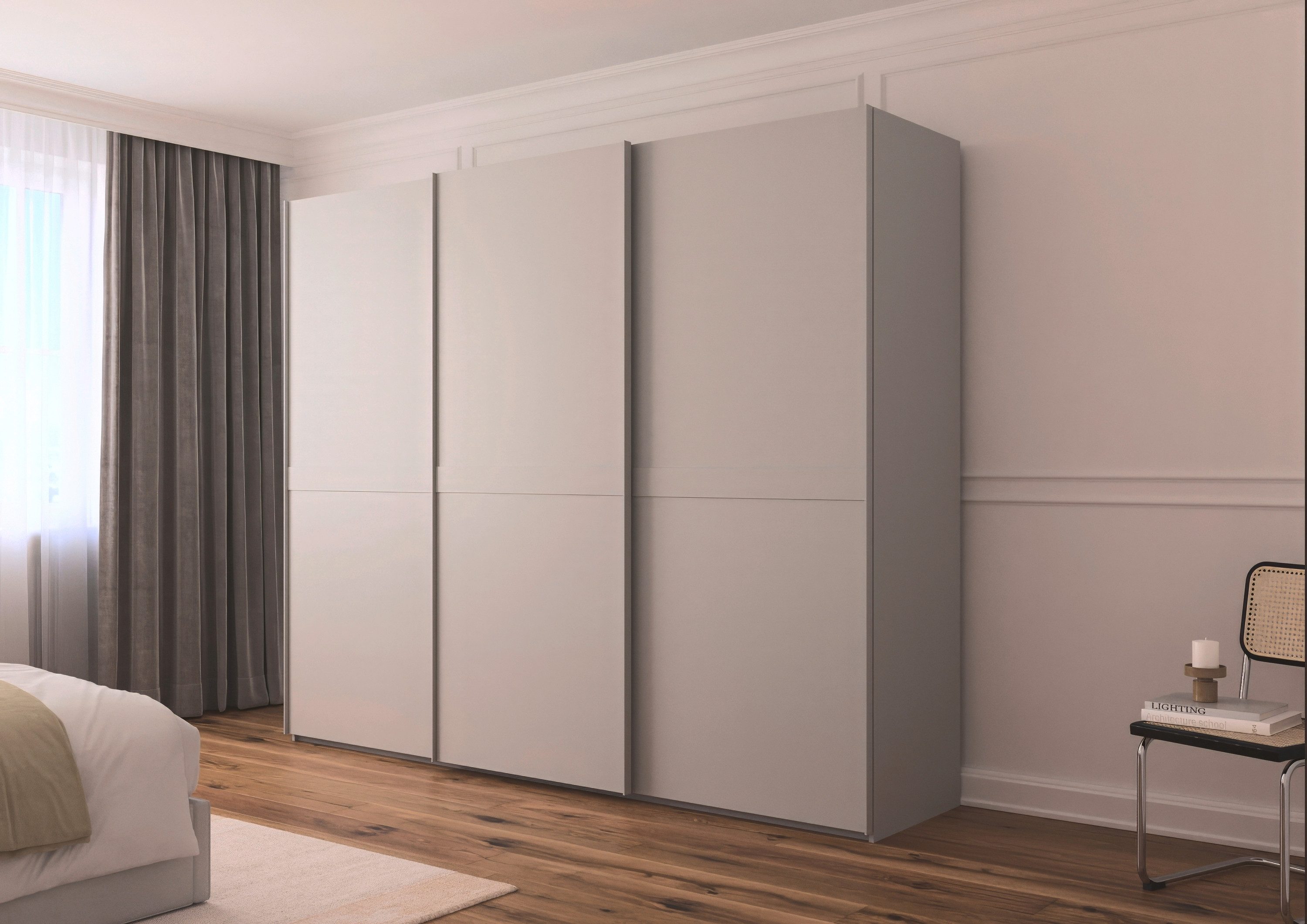 rauch Schuifdeurkast Kledingkast kast garderobe slaapkamerkast SCALE-LINE edel uiterlijk met buikband in corpuskleur decorfront made in germany