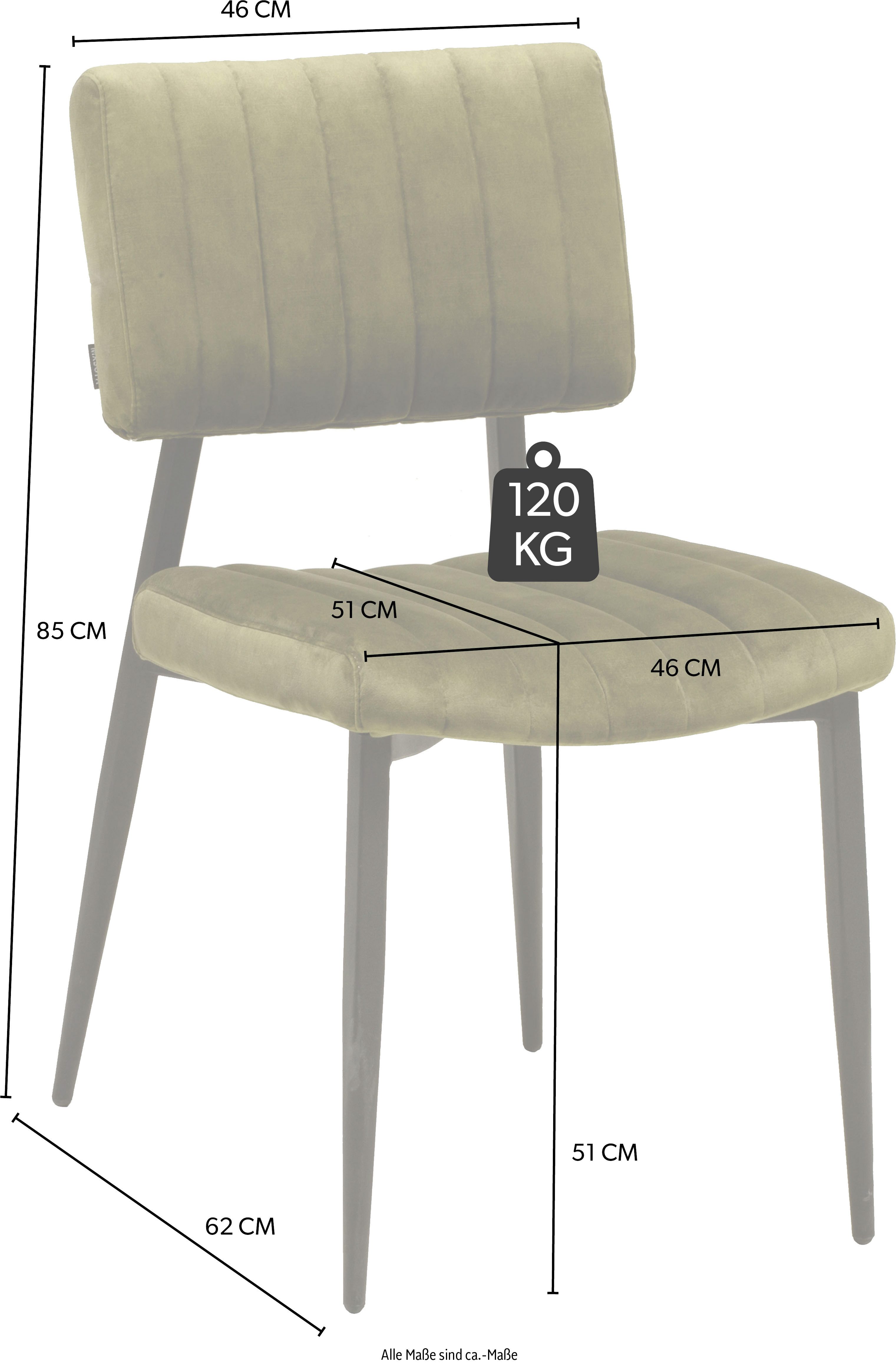 OMG Design Eetkamerstoel Ivan onderhoudsvriendelijk velvet bekleding, keukenstoel (set)