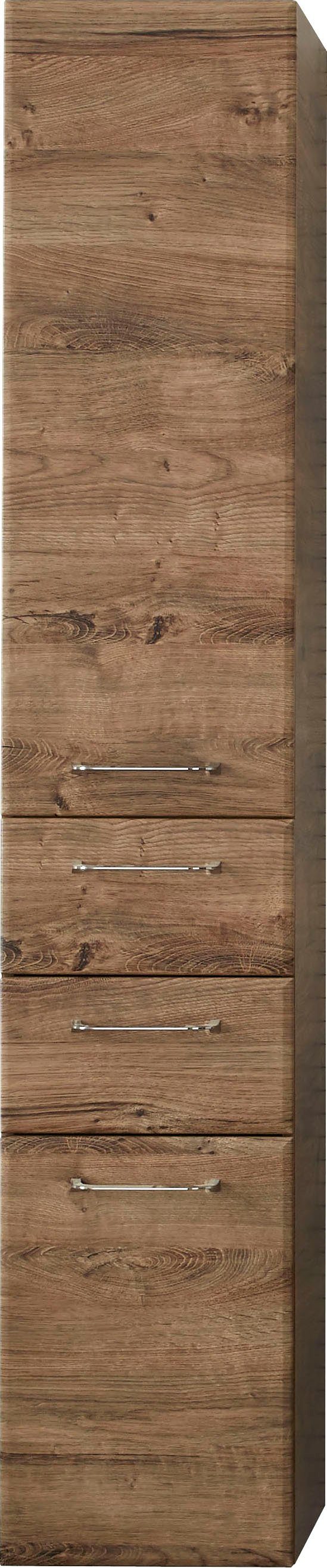Saphir Hoge kast Quickset badkamermeubel 35 cm breed, 2 deuren, 2 laden, 3 planken