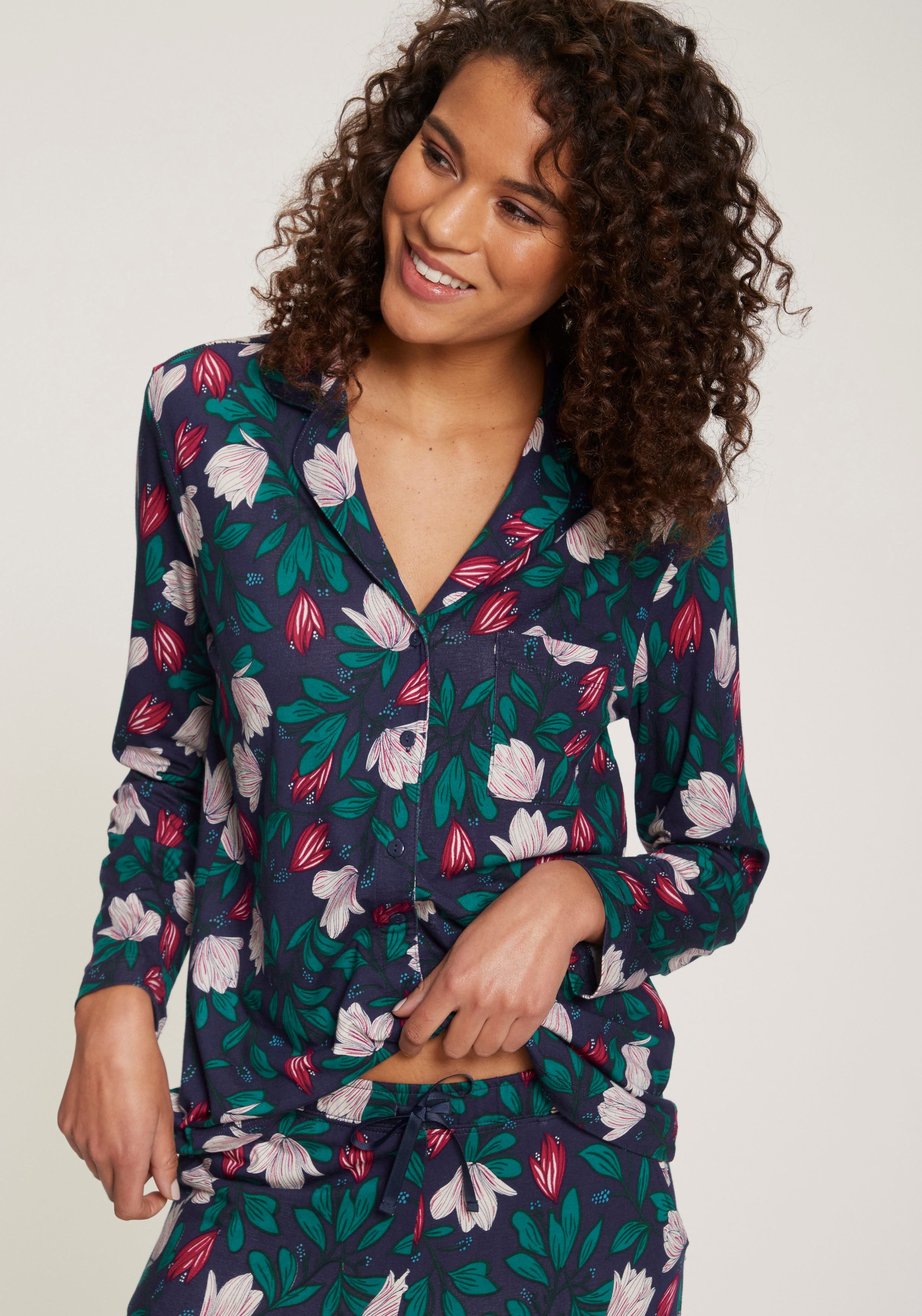 s.Oliver RED LABEL Beachwear Pyjama in klassieke stijl (set, 2-delig)