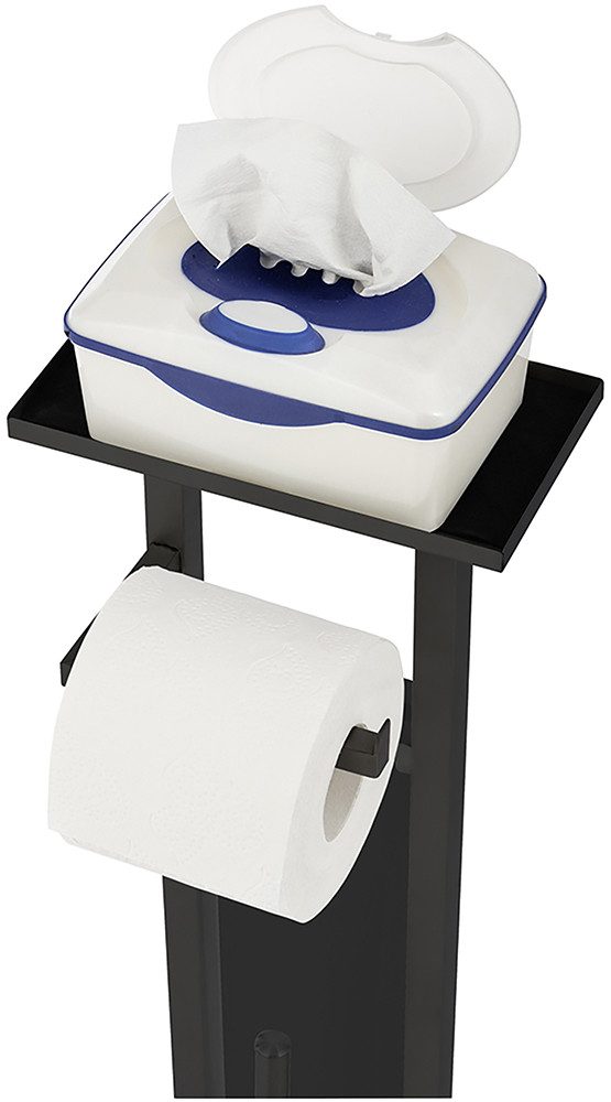 WENKO Toiletset Model Debar Standset met plank, roestvrij staal, bodemplaat van veiligheidsglas