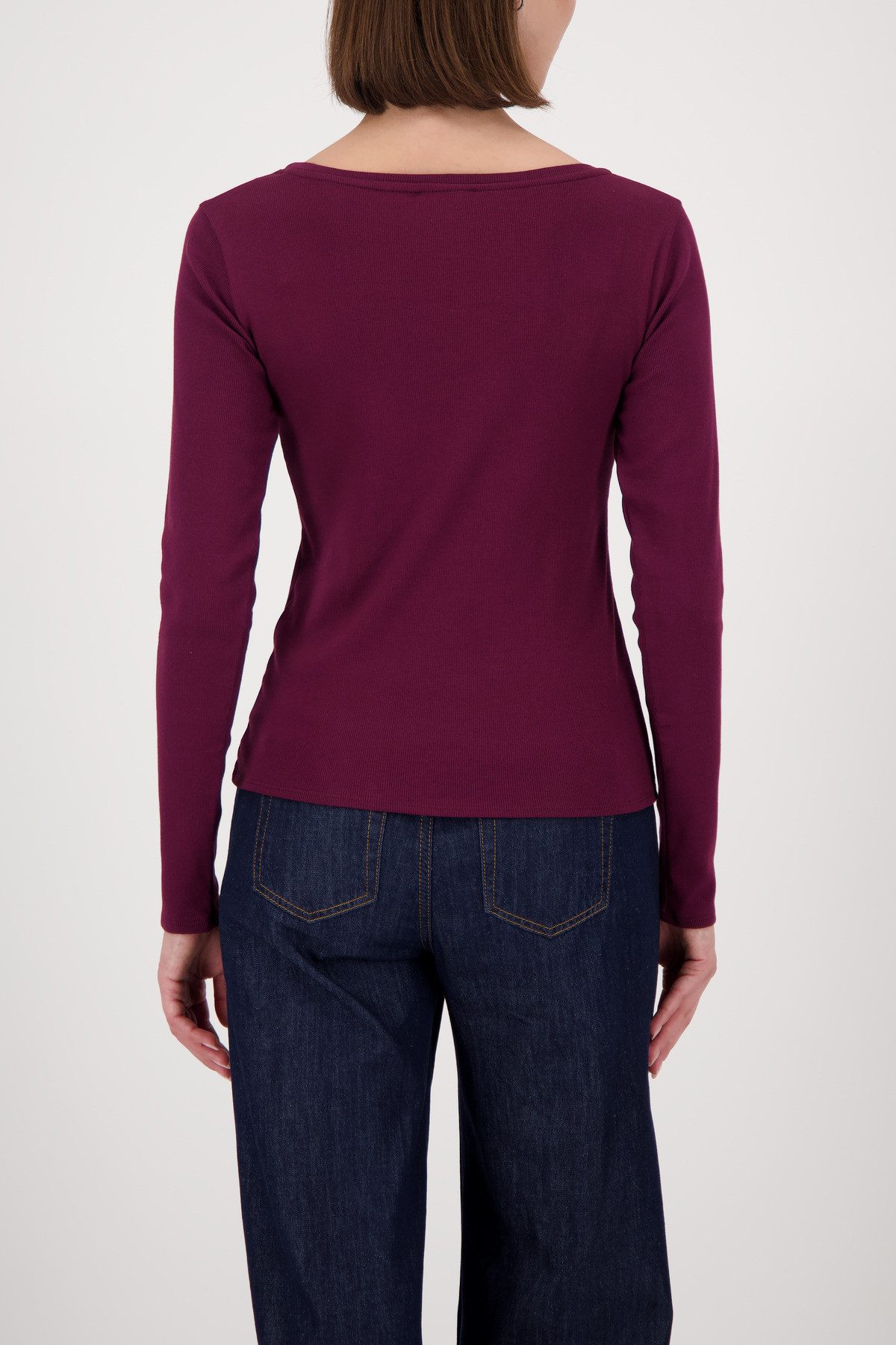 Monari Shirt met lange mouwen Shirt Rib Sieraden Met wijde ronde hals