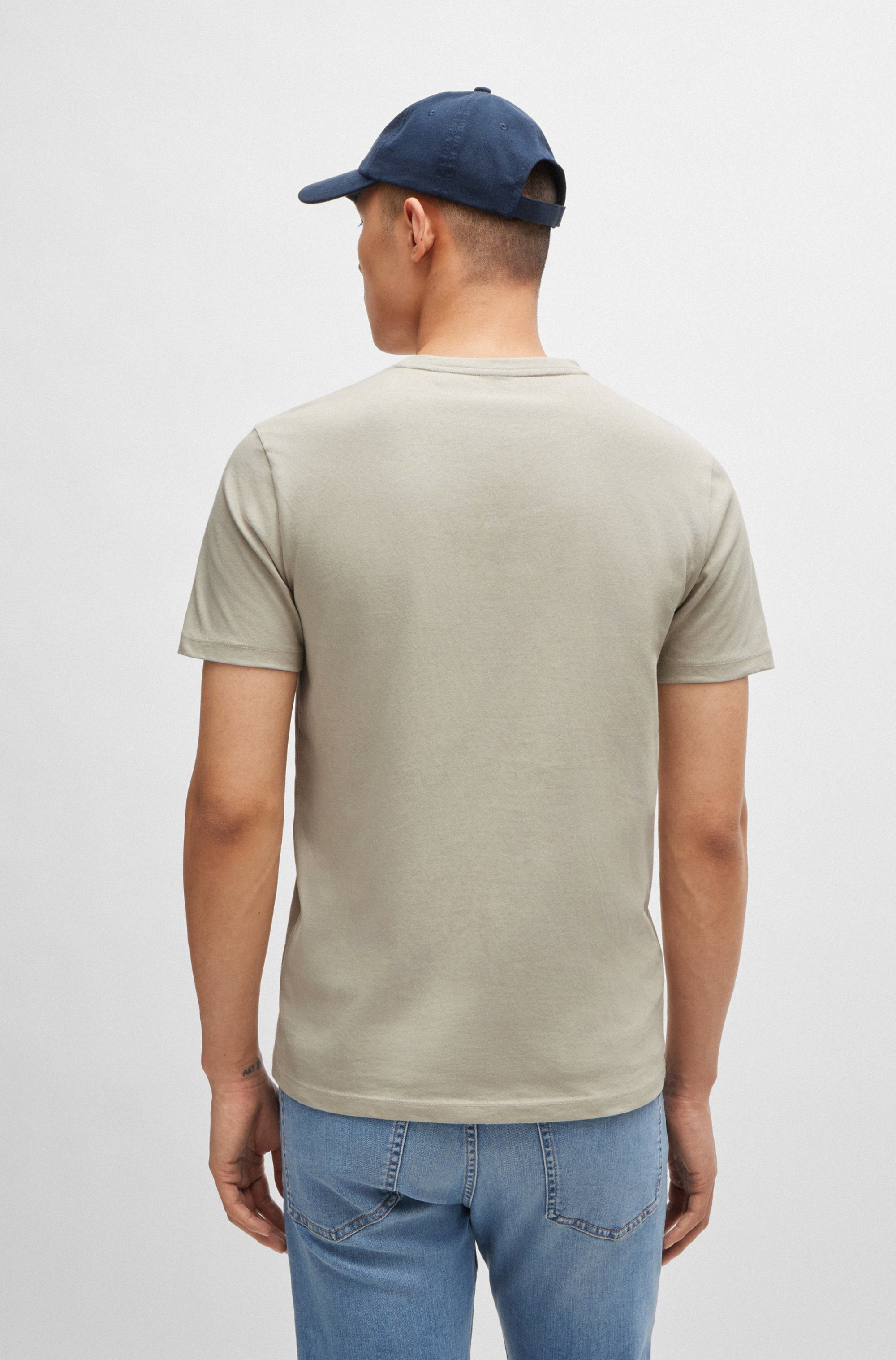 Boss Orange T-shirt Tales met boss-borduursel op de borst