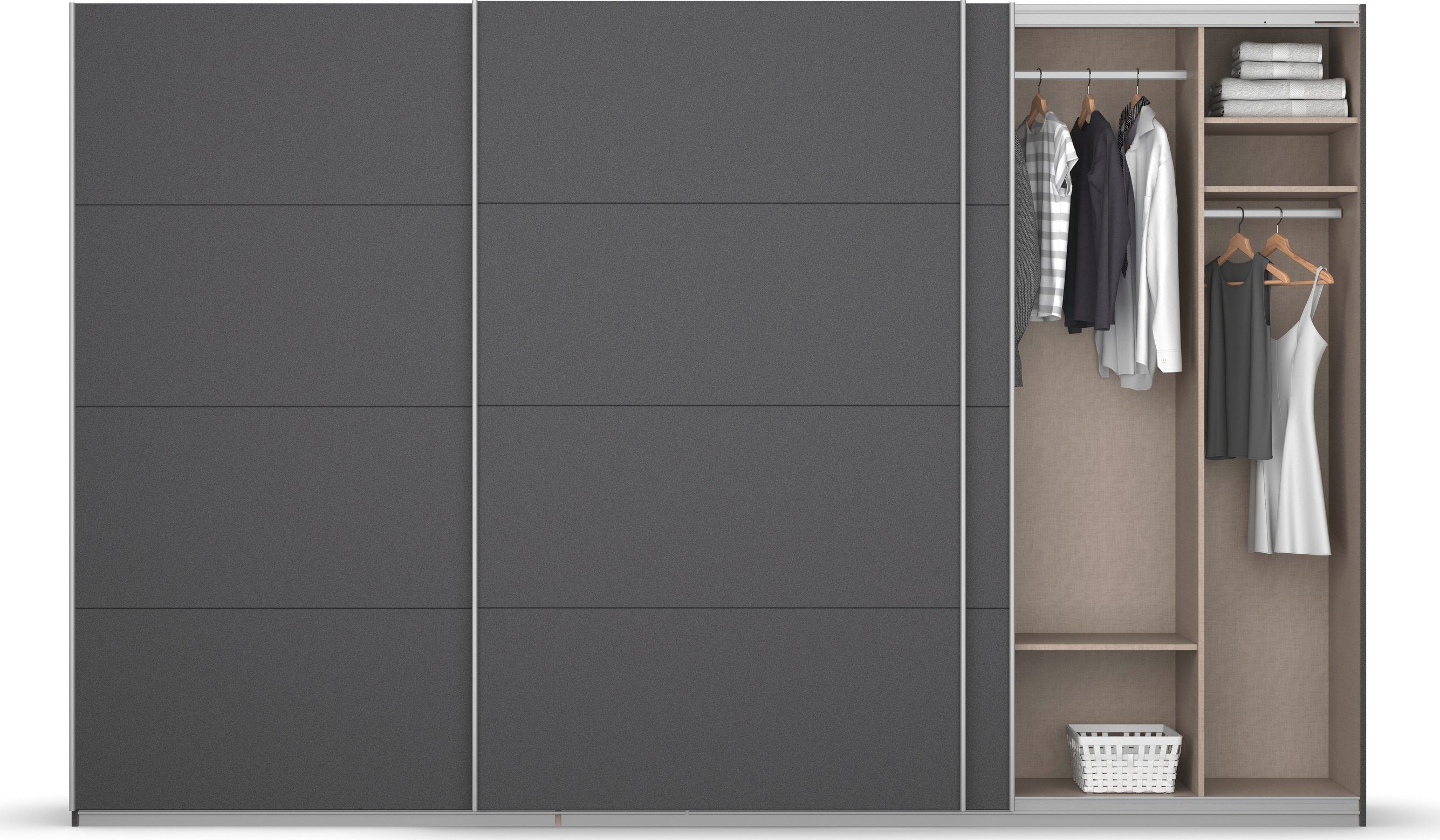 rauch Zweefdeurkast Kledingkast kast garderobe KOLUNA met decor-front inclusief 2 binnenladen en extra legplanken made in germany