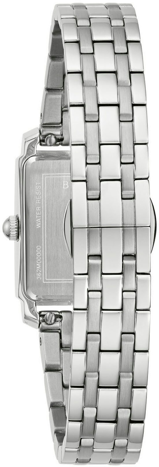 Bulova Kwartshorloge 97P166 Polshorloge, dameshorloge, roestvrijstalen armband, met diamanten
