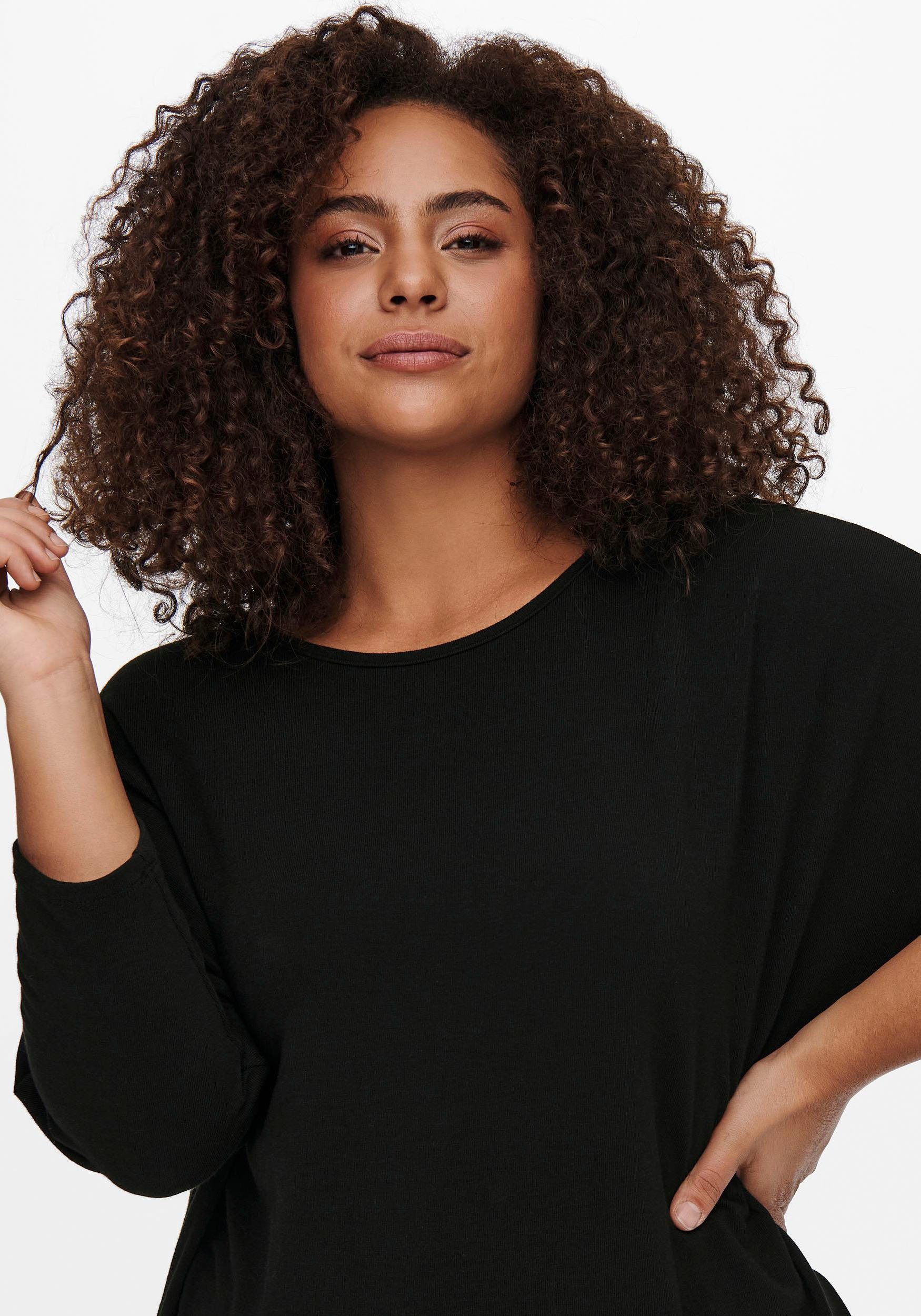 ONLY CARMAKOMA Shirt met 3/4-mouwen CARLAMOUR zachte materialenmix
