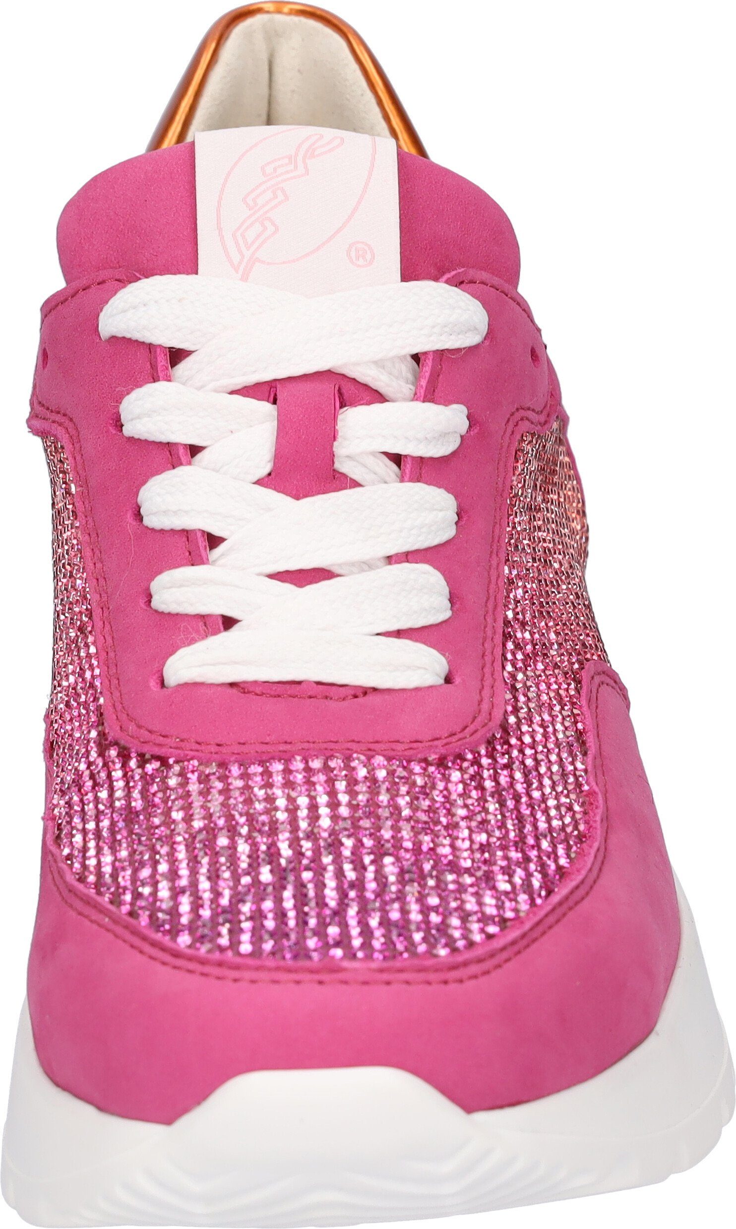 Waldläufer Sneakers met sleehak H-FELI met glinsterende steentjes, h-breedte, vrijetijdsschoen, lage schoen, veterschoen