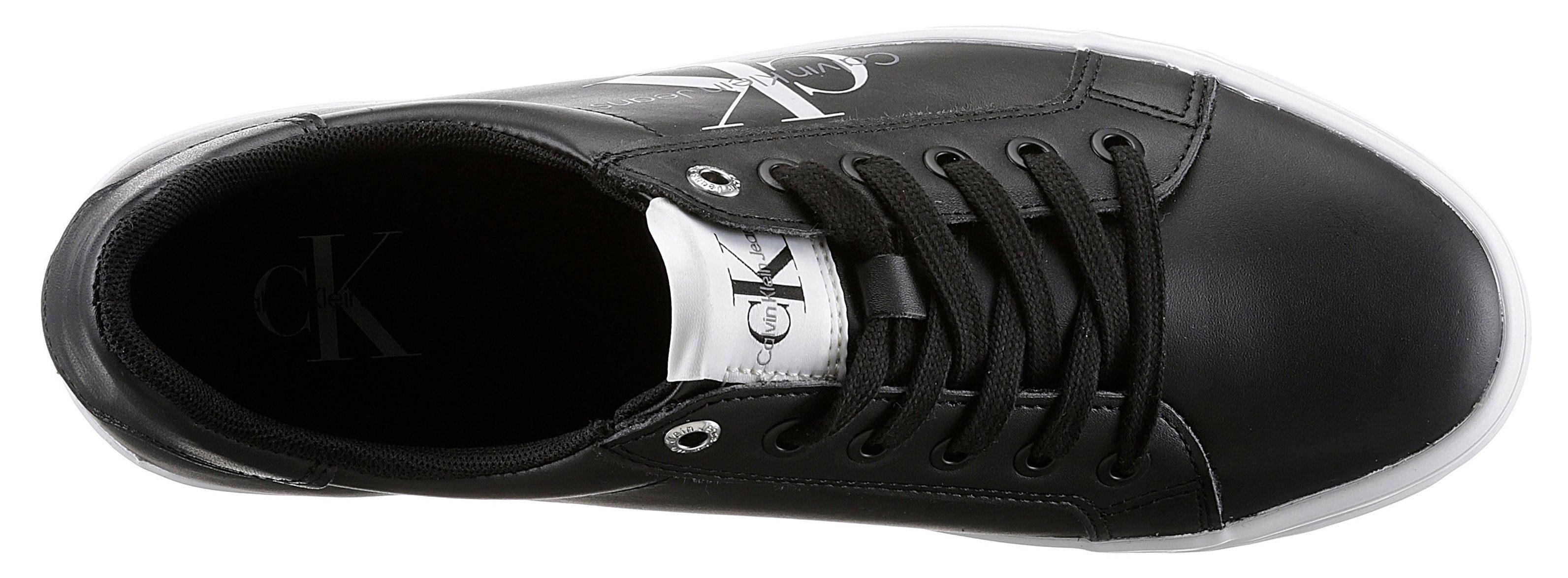 Calvin Klein Plateausneakers VULC FLATFORM LACEUP LOW LTH zachte schachtvering, vrijetijdsschoen, lage schoen, veterschoen