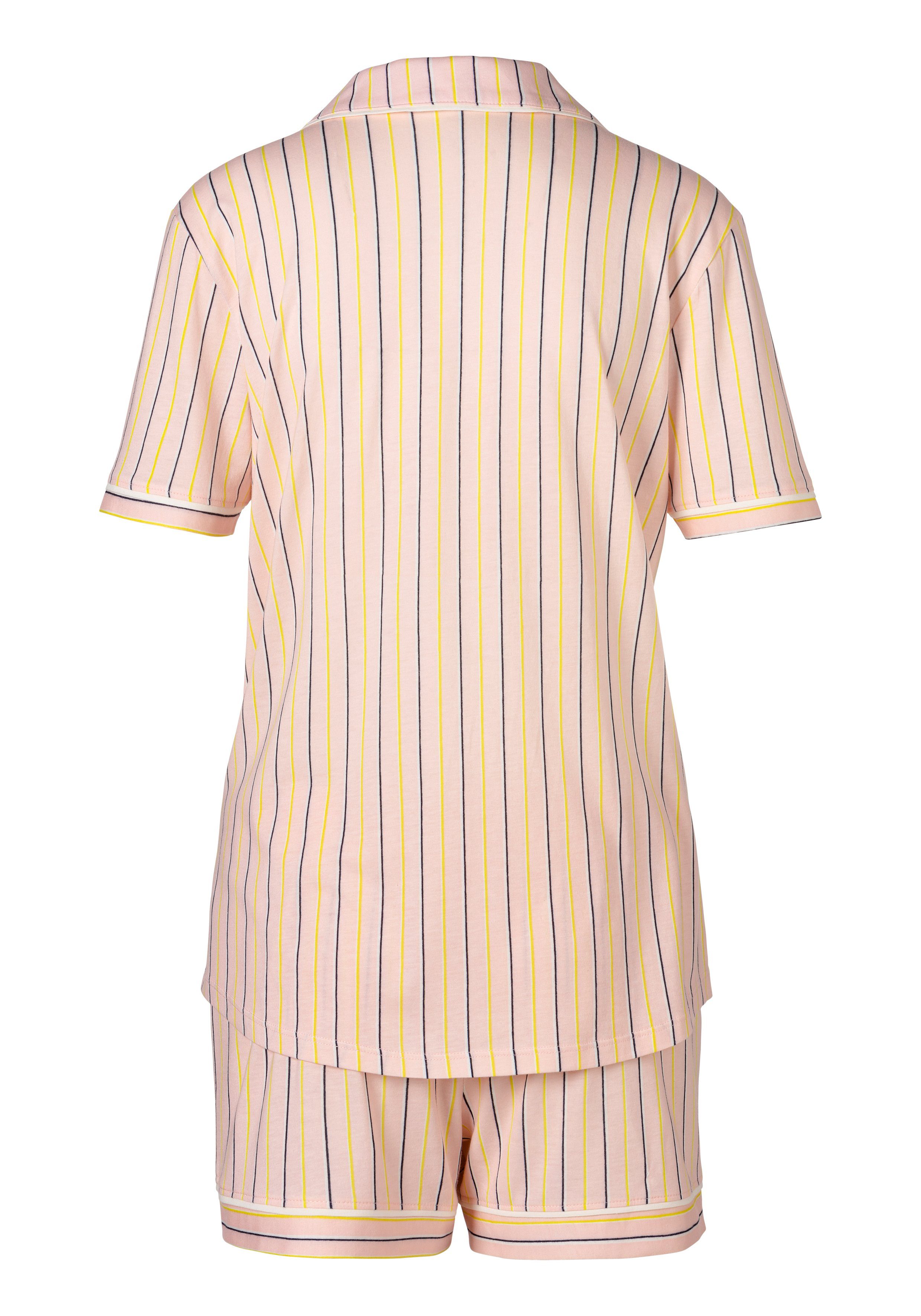 s.Oliver RED LABEL Beachwear Shortama met knoopsluiting en borstzak (2-delig)