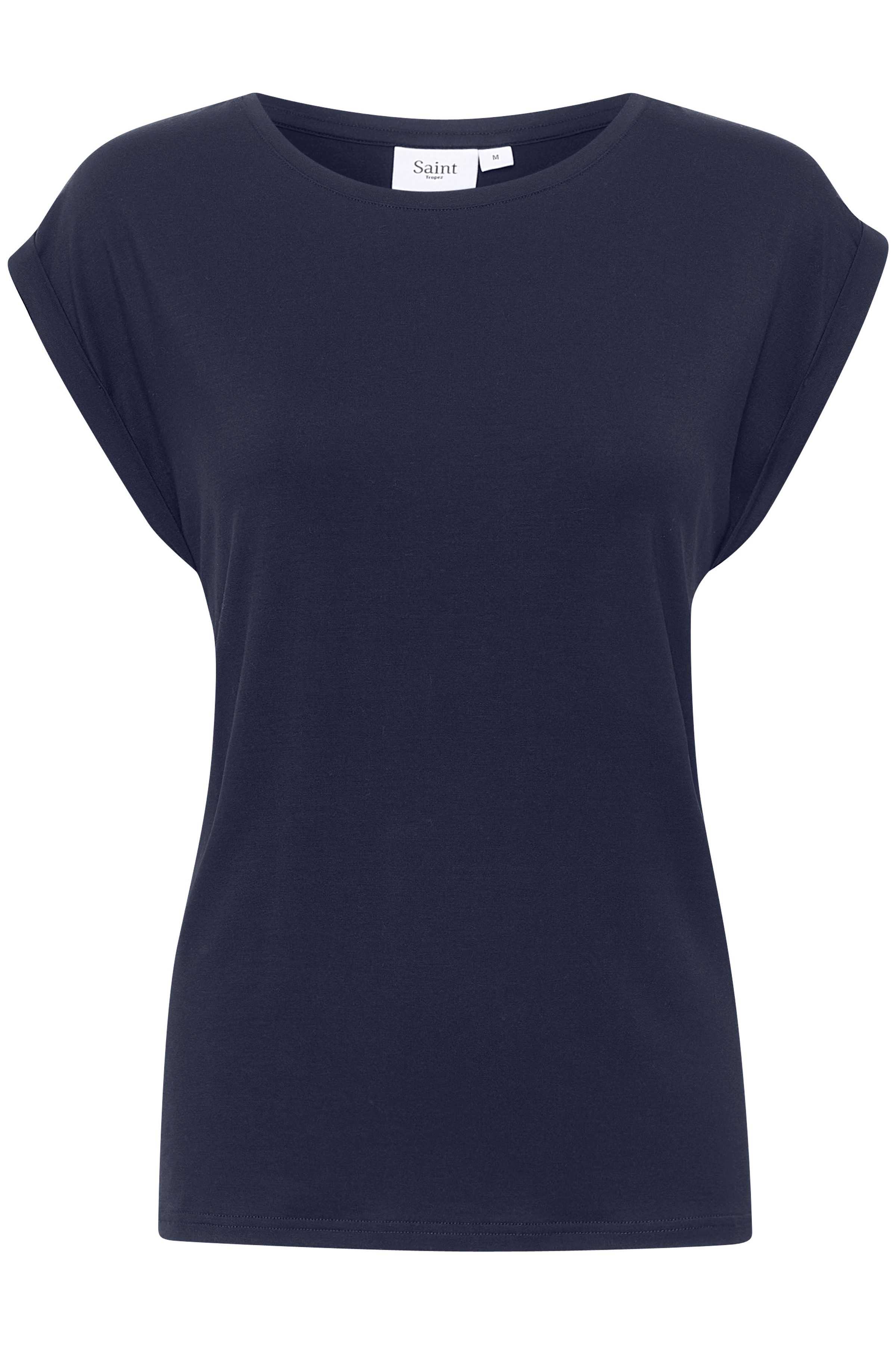 Saint Tropez Shirt met ronde hals Basic in chique lyocell kwaliteit