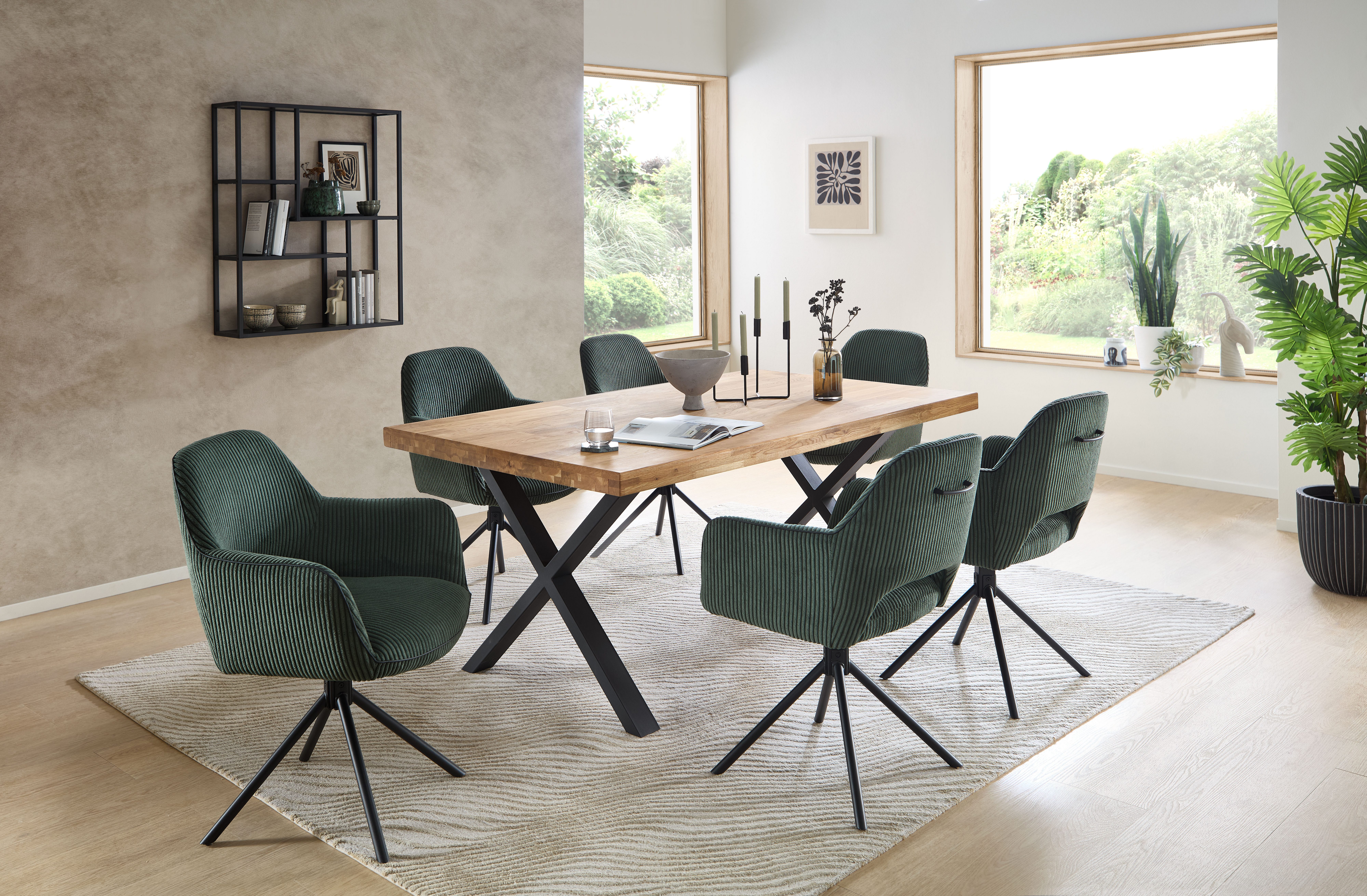 Stolkom Eettafel Chris eettafel eik massief hout, BxHxD 110x47x70 cm