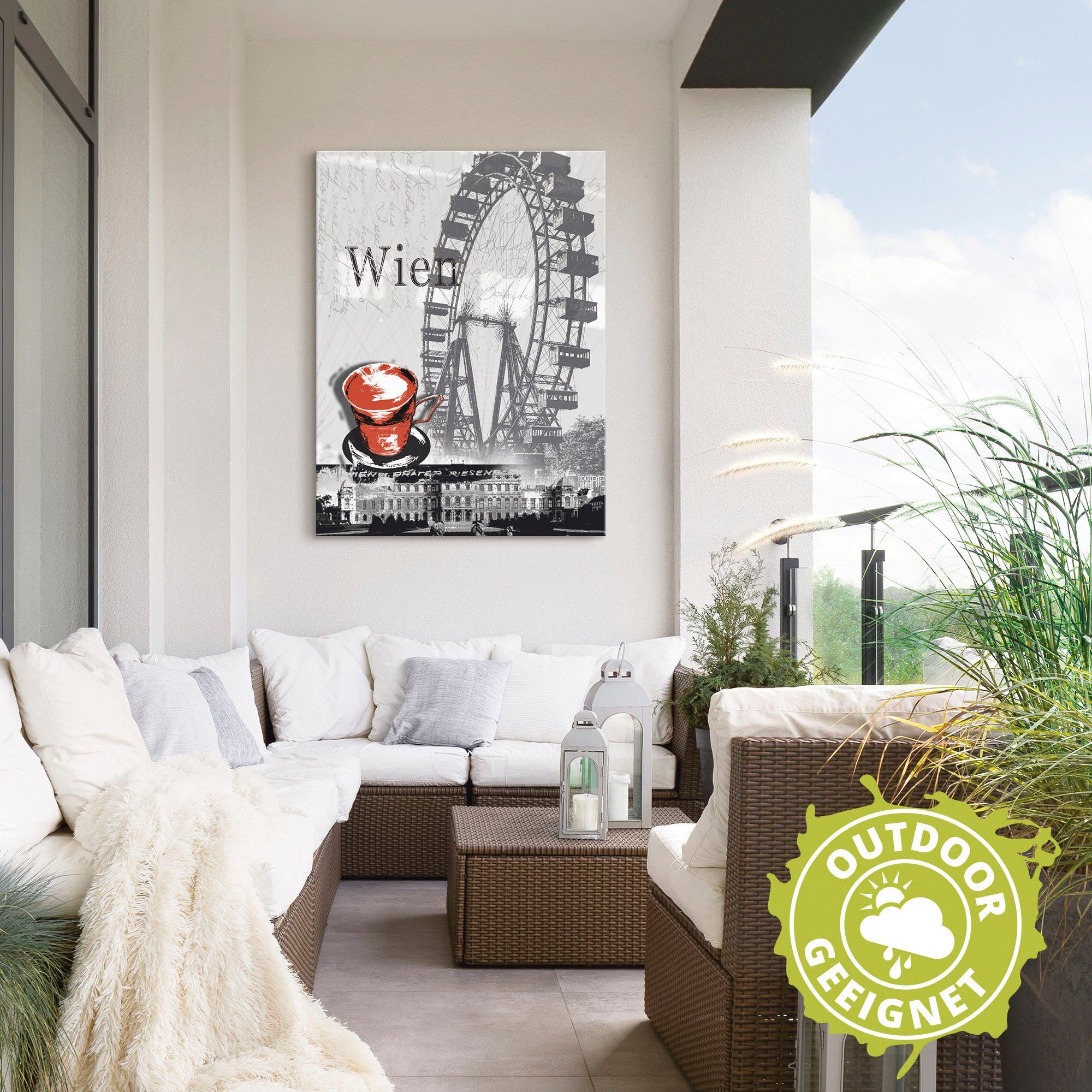 Artland Artprint Wenen - melange - koffie als artprint van aluminium, artprint voor buiten, artprint op linnen, poster in verschillende maten. maten