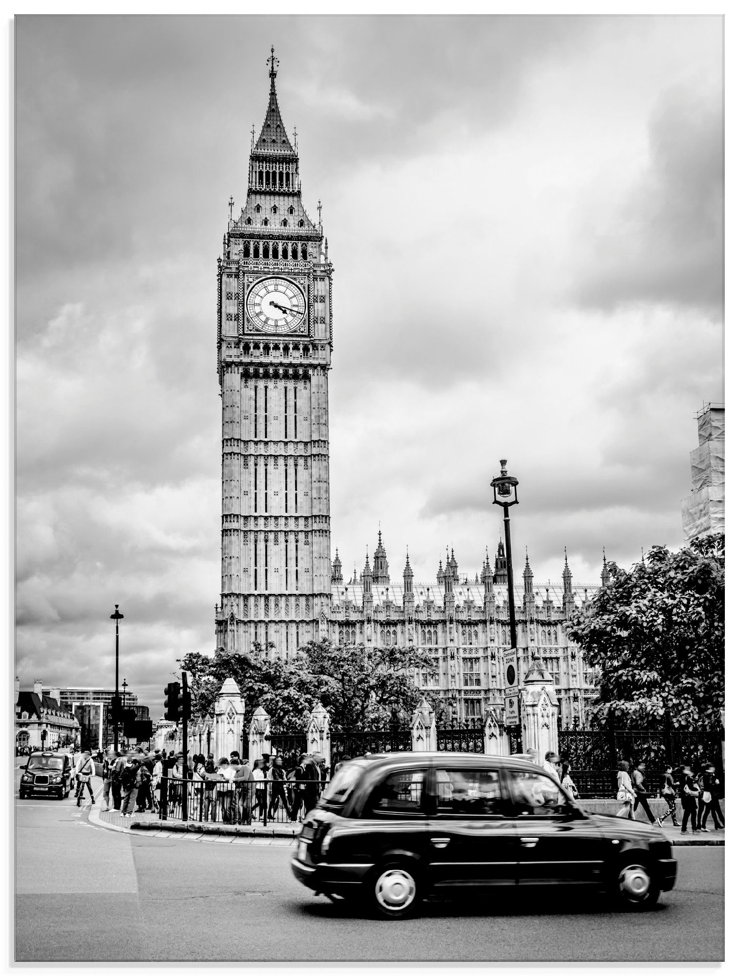 Artland Print op glas Londen Taxi en Big Ben (1 stuk)