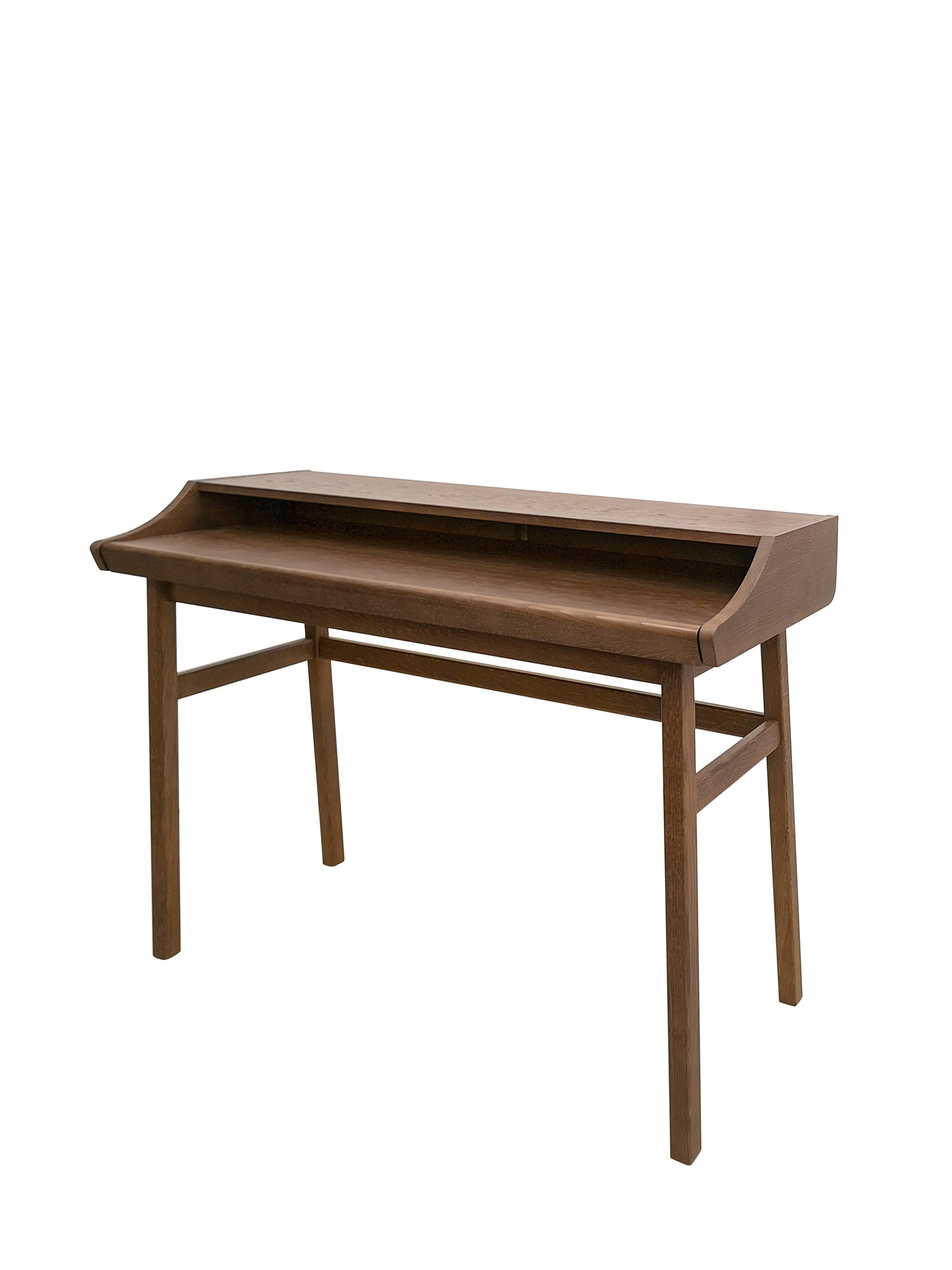 Woodman Bureau Carteret chique houtfineer in notenkleur, frame massief hout, breedte 115 cm