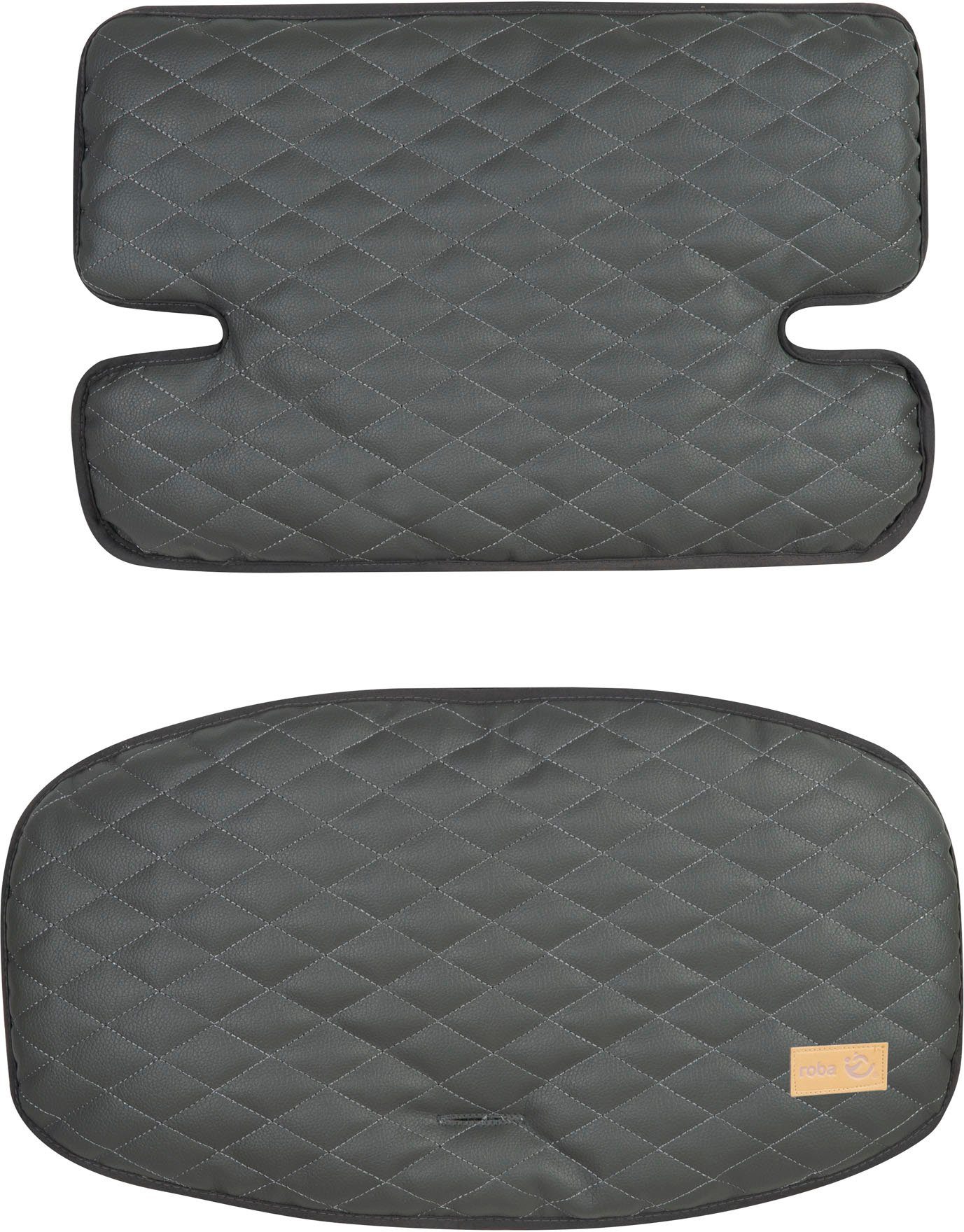 Roba® Stoelverkleiner Sit Up Luxe, grafiet gewatteerd, 2-delig (2-delig)