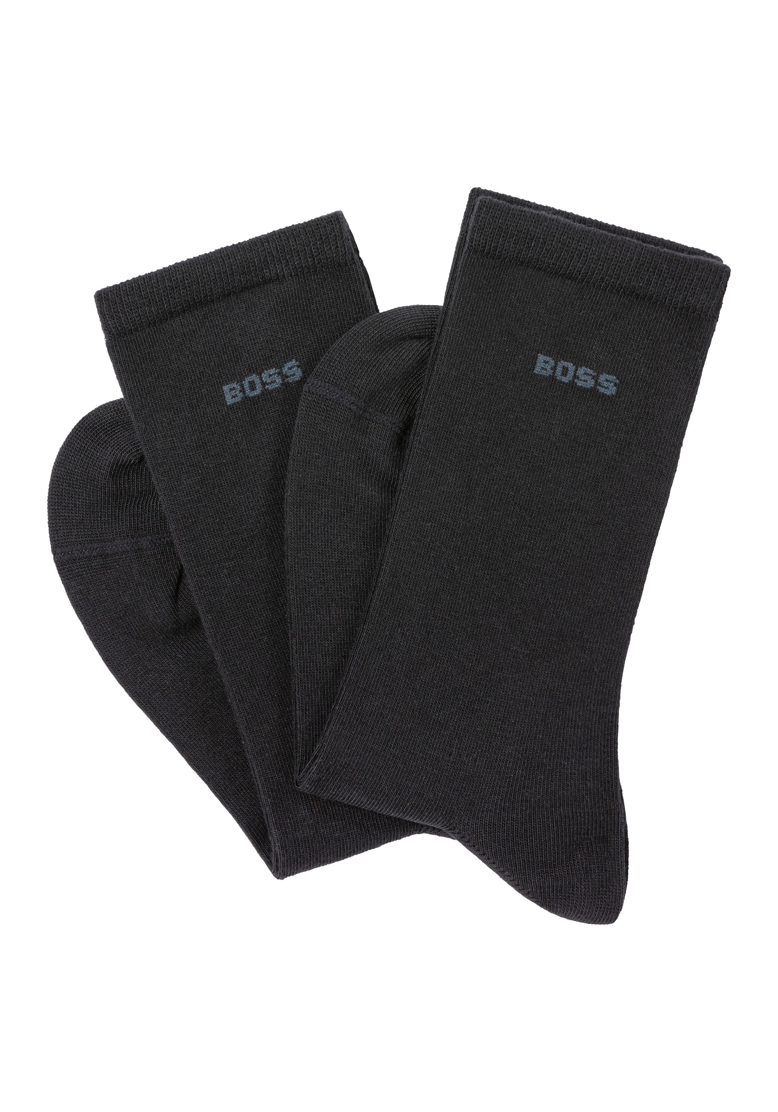 BOSS Business-sokken 2P RS Uni Logo CC W (2 paar, Set van 2) dames sokken maat 35-38 zwart